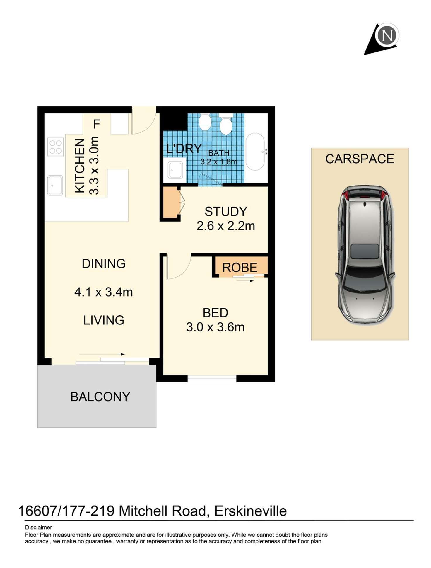 Floorplan of Homely apartment listing, 16607/177-219 Mitchell Road, Erskineville NSW 2043