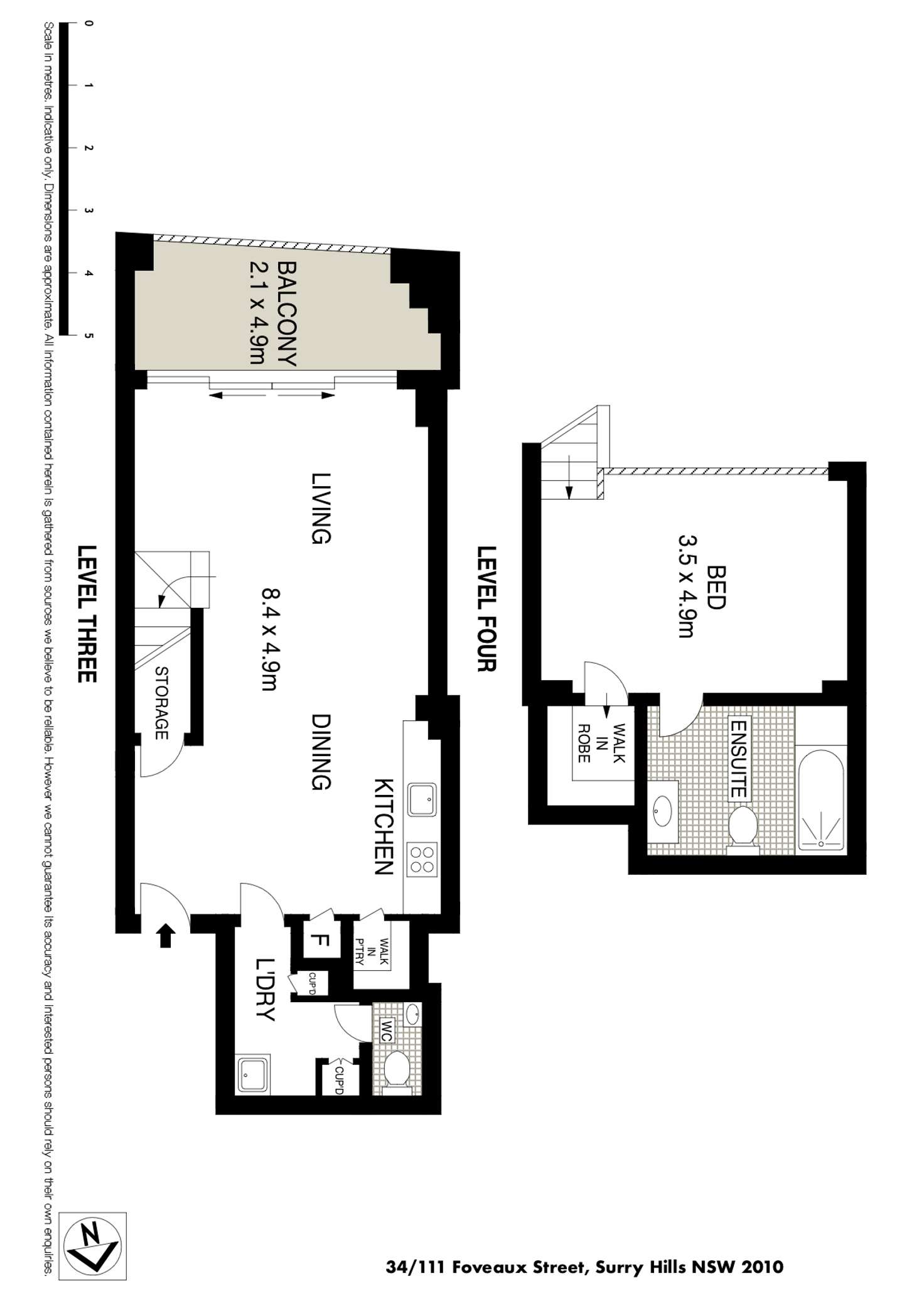 Floorplan of Homely apartment listing, 34/111 Foveaux Street, Surry Hills NSW 2010