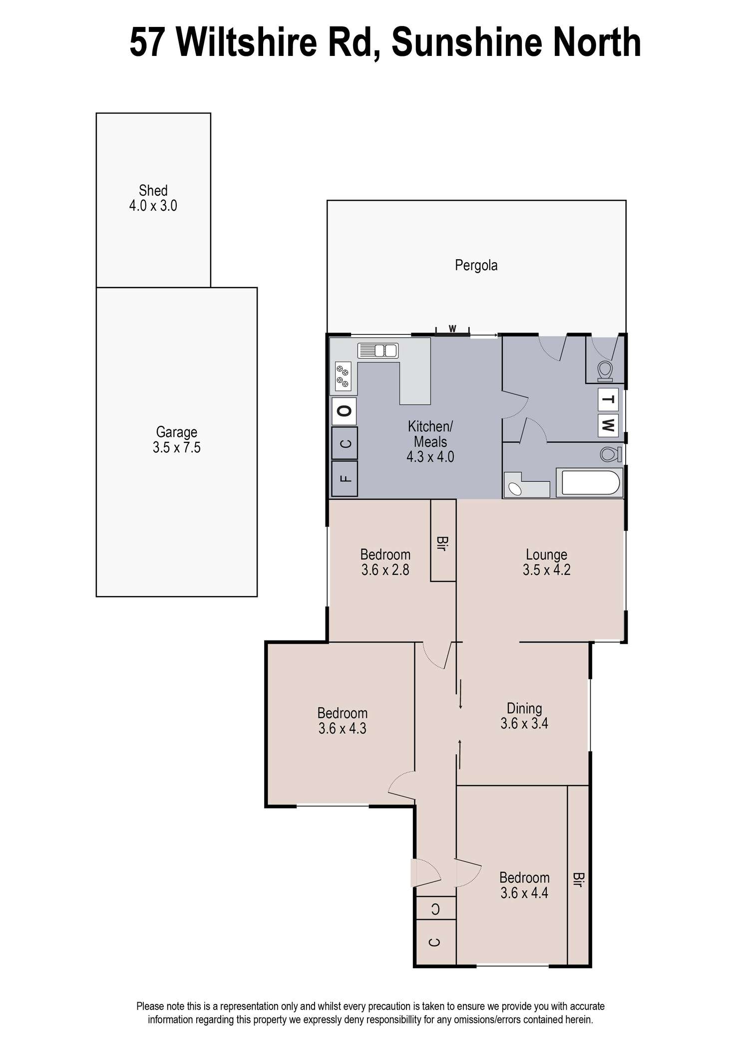 Floorplan of Homely house listing, 57 Wiltshire Street, Sunshine North VIC 3020