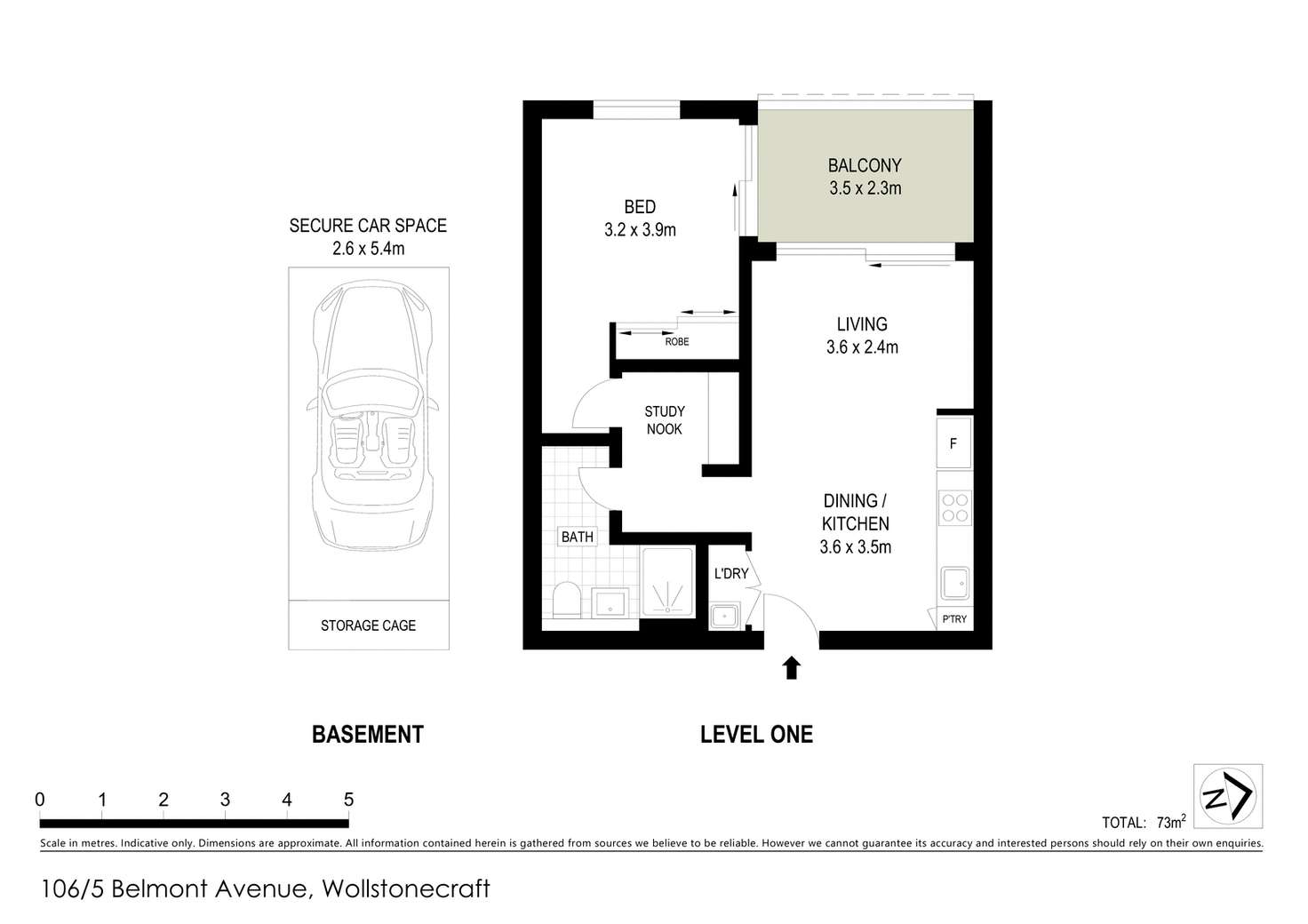 Floorplan of Homely apartment listing, 106/5 Belmont Avenue, Wollstonecraft NSW 2065