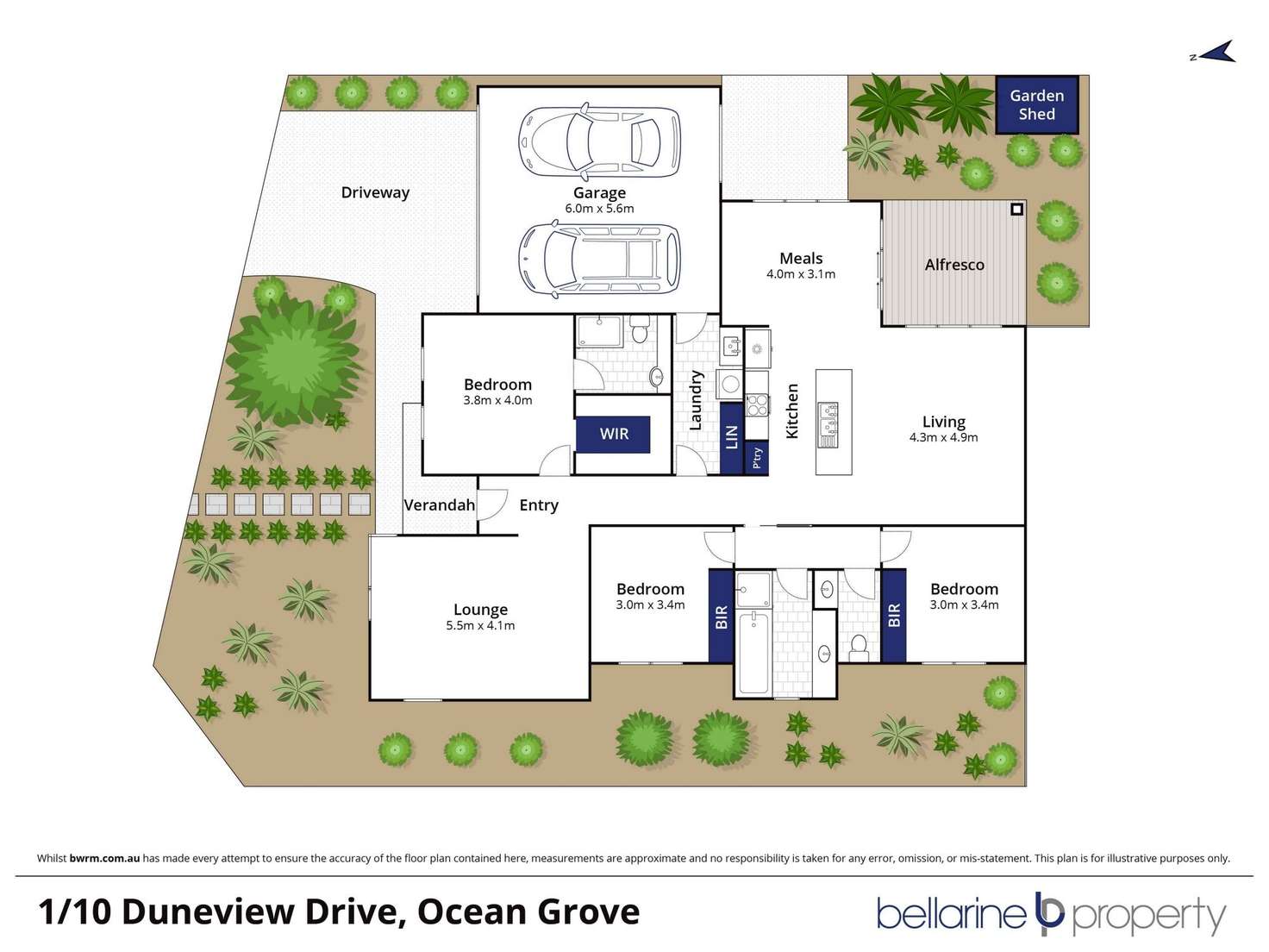 Floorplan of Homely townhouse listing, 1/10 Duneview Drive, Ocean Grove VIC 3226