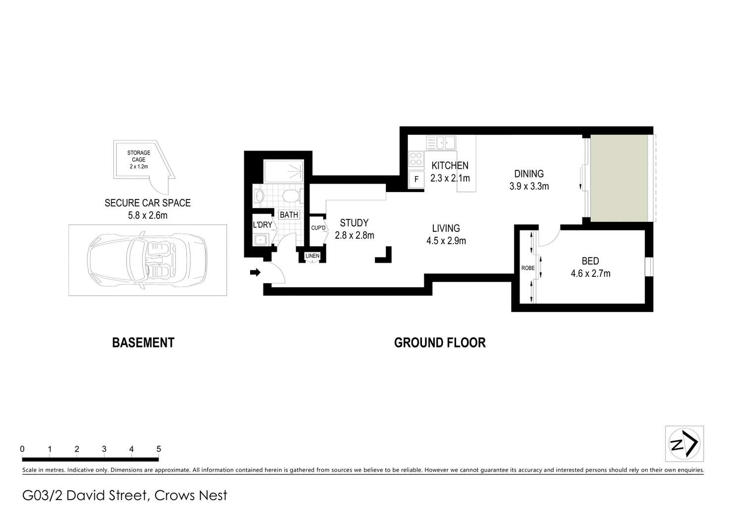 Floorplan of Homely apartment listing, G03/2 David Street, Crows Nest NSW 2065