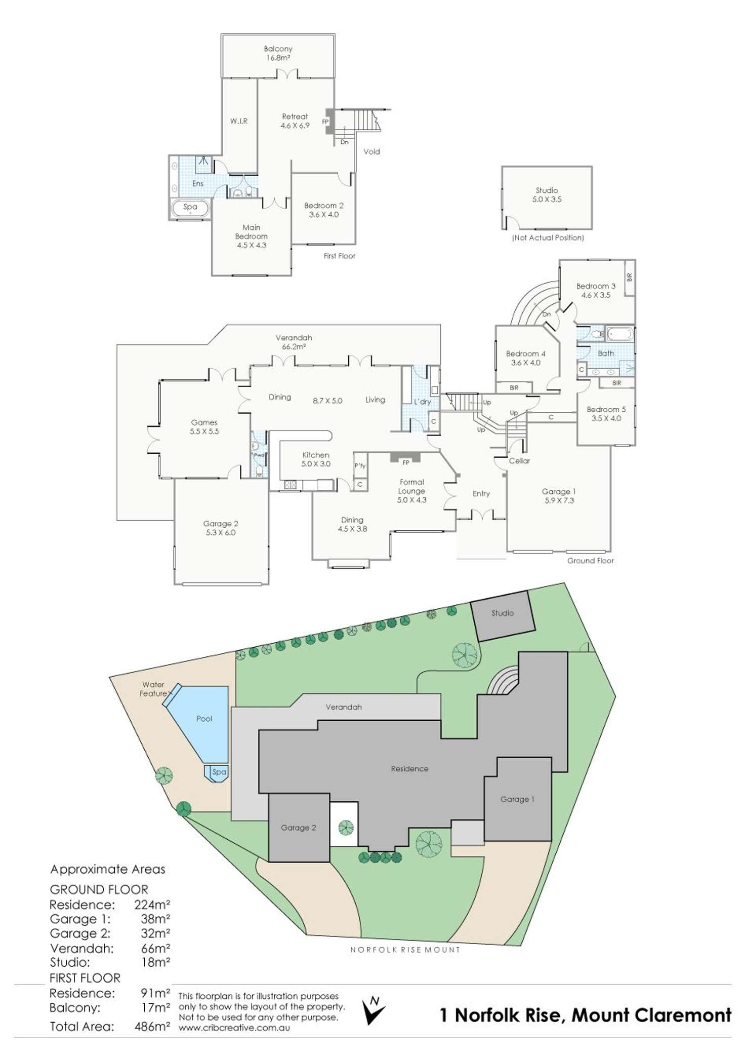 Floorplan of Homely house listing, 1 Norfolk Rise, Mount Claremont WA 6010