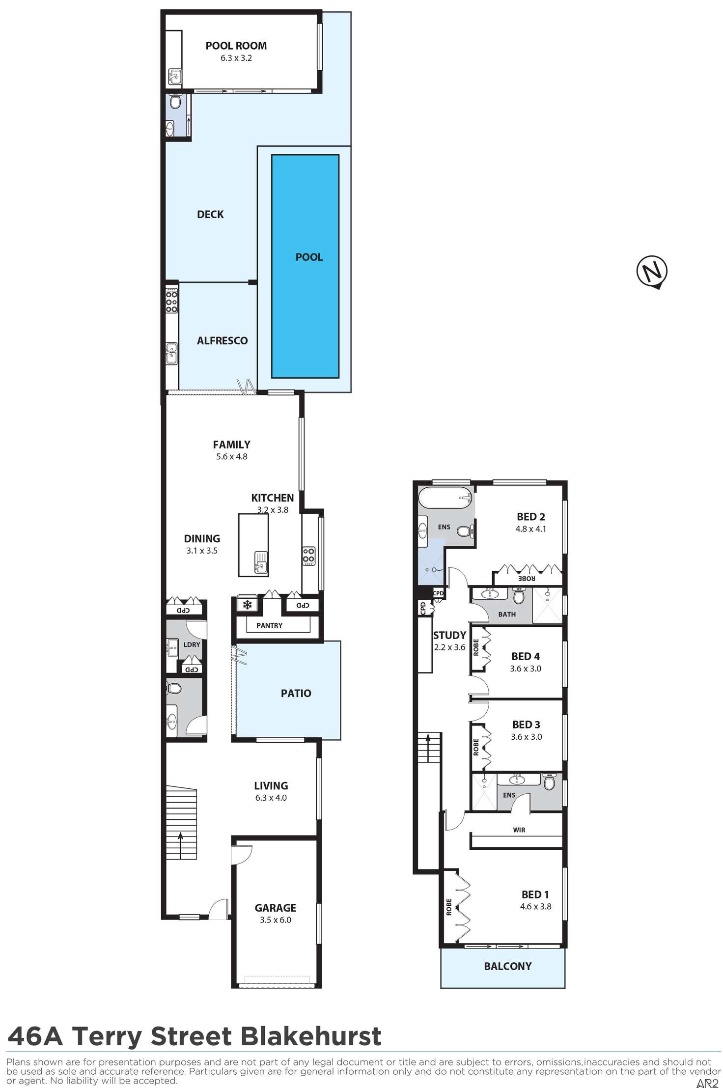 Floorplan of Homely semiDetached listing, 46A Terry Street, Blakehurst NSW 2221