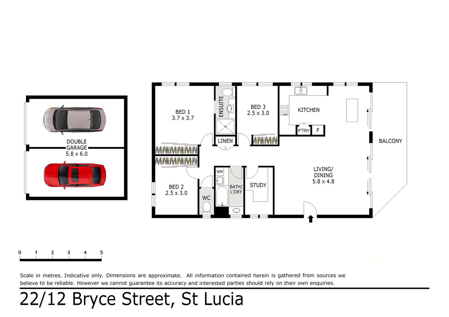 Floorplan of Homely unit listing, 22/12 Bryce Street, St Lucia QLD 4067