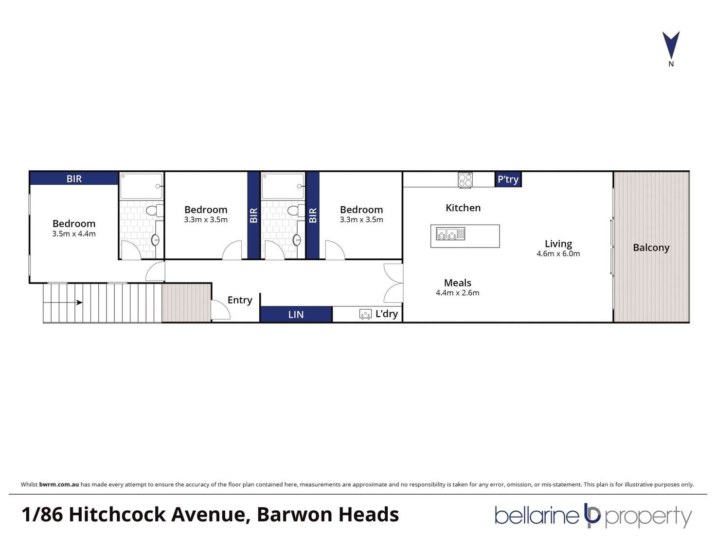 Floorplan of Homely townhouse listing, 1/86 Hitchcock Avenue, Barwon Heads VIC 3227