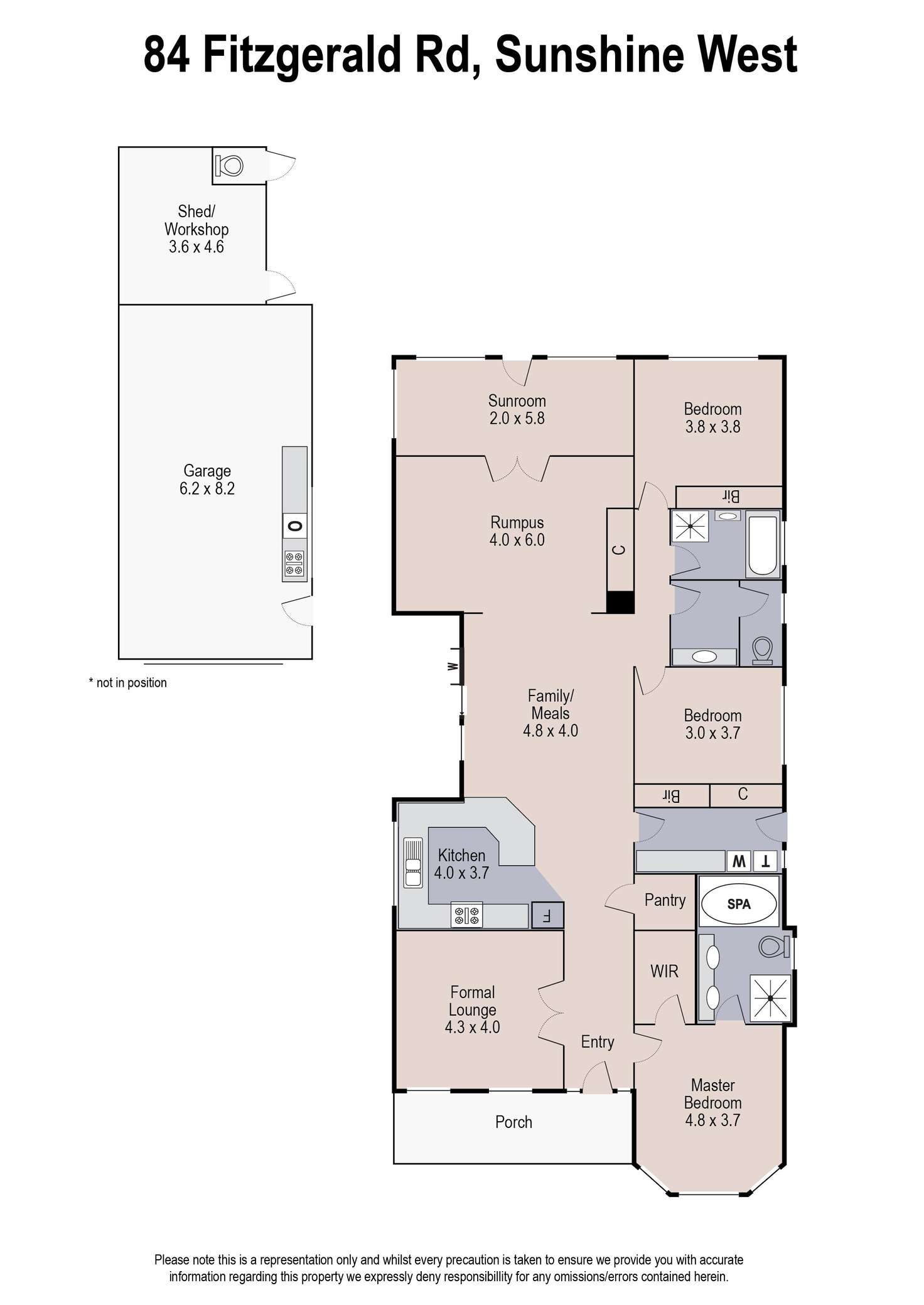 Floorplan of Homely house listing, 84 Fitzgerald Road, Sunshine West VIC 3020