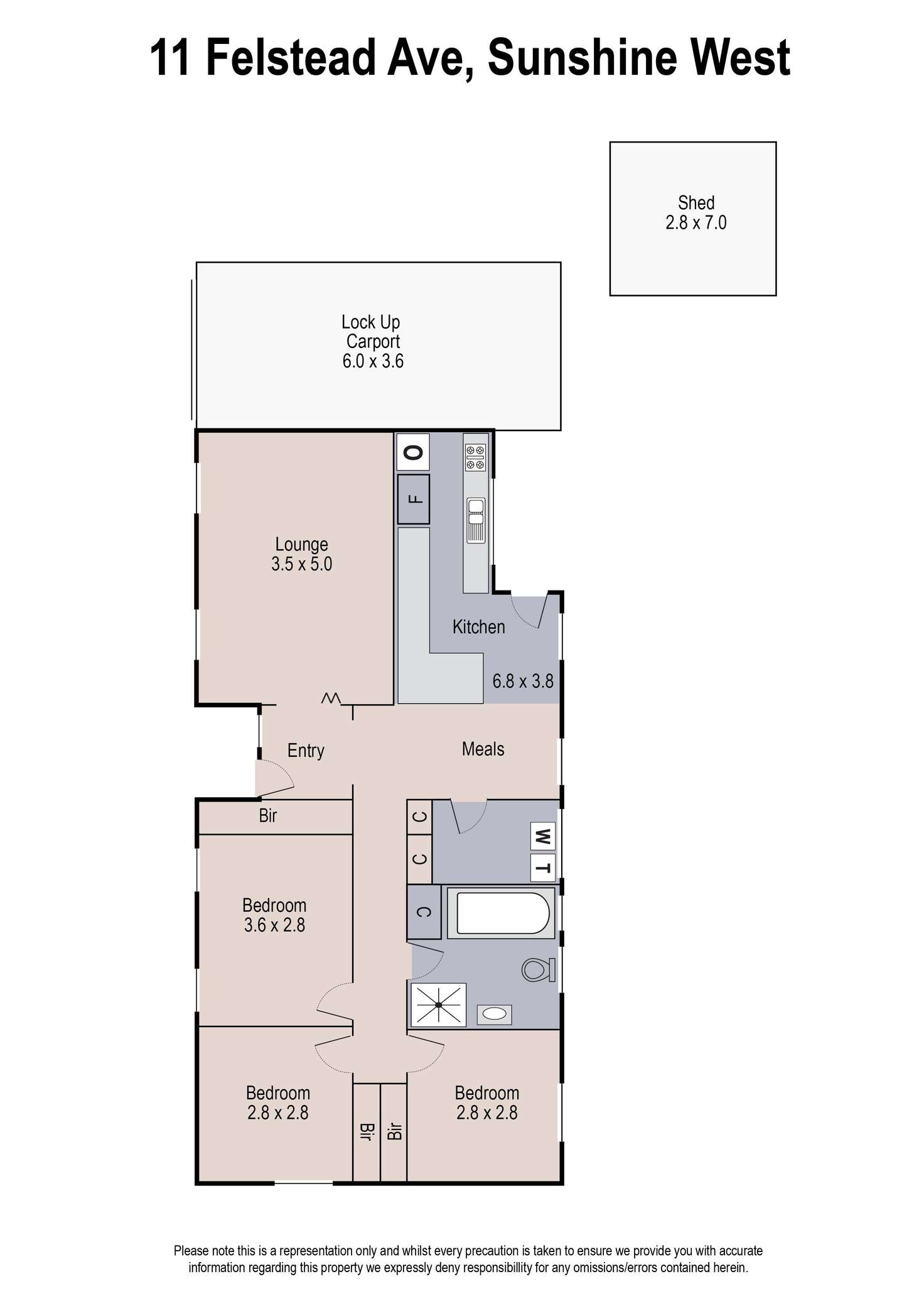 Floorplan of Homely house listing, 11 Felstead Avenue, Sunshine West VIC 3020