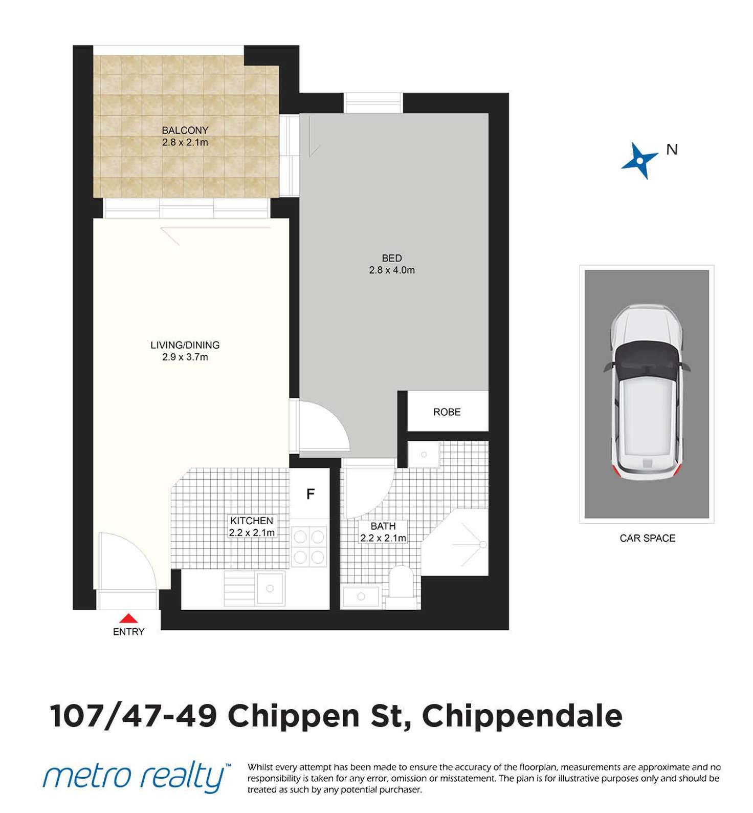 Floorplan of Homely apartment listing, 107/47-49 Chippen St, Chippendale NSW 2008