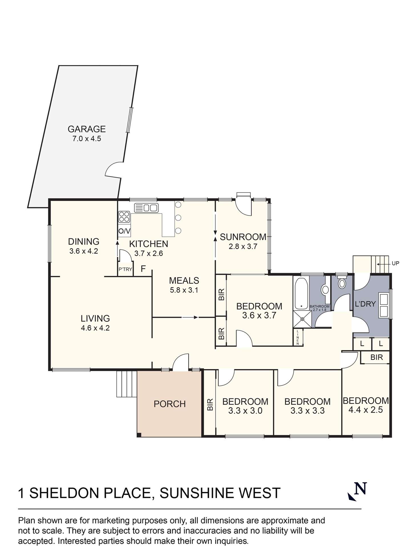 Floorplan of Homely house listing, 1 Sheldon Place, Sunshine West VIC 3020