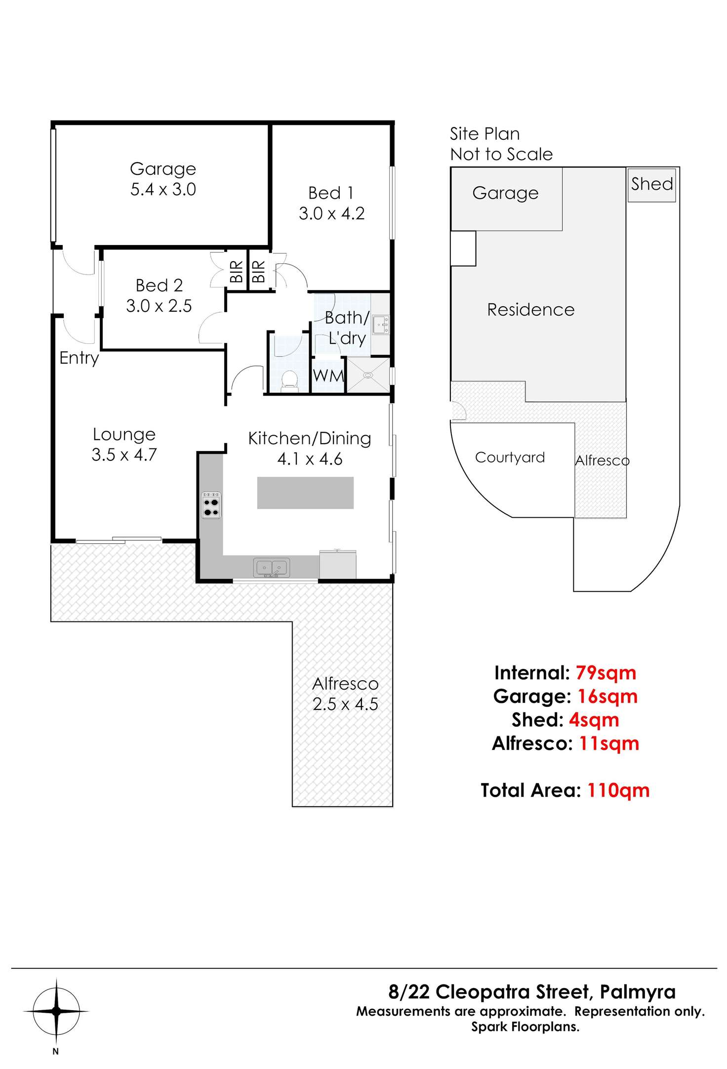 Floorplan of Homely villa listing, 8/22 Cleopatra Street, Palmyra WA 6157