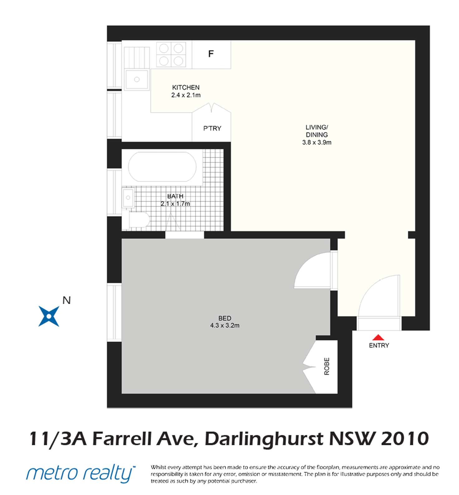Floorplan of Homely apartment listing, 11/3a Farrell Avenue, Darlinghurst NSW 2010