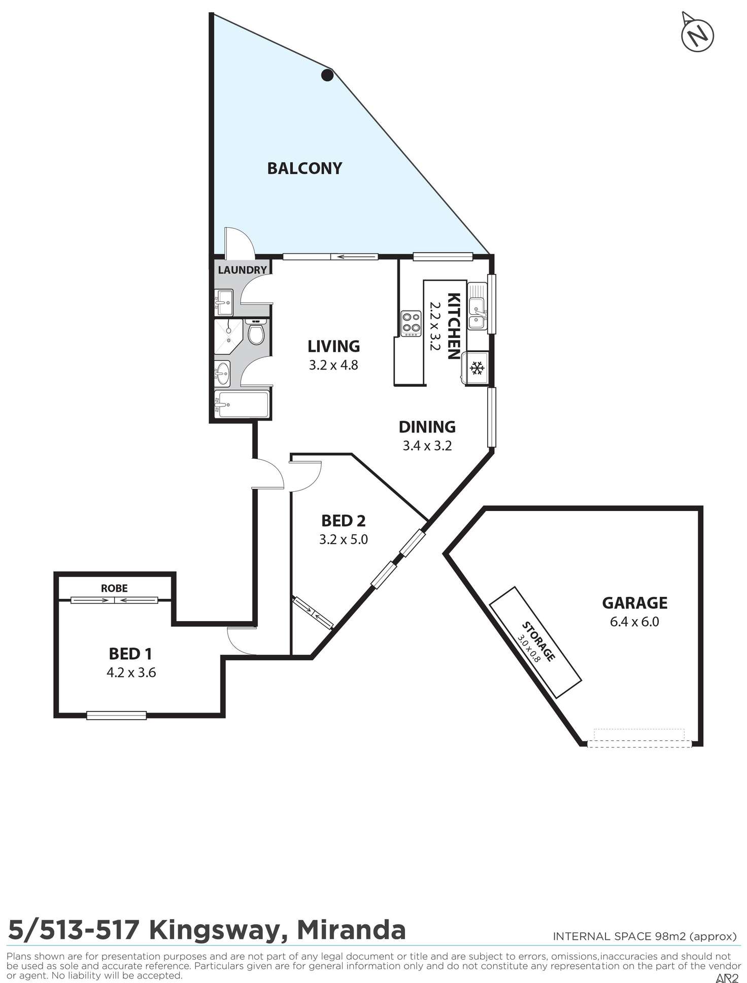 Floorplan of Homely unit listing, 5/513-517 Kingsway, Miranda NSW 2228