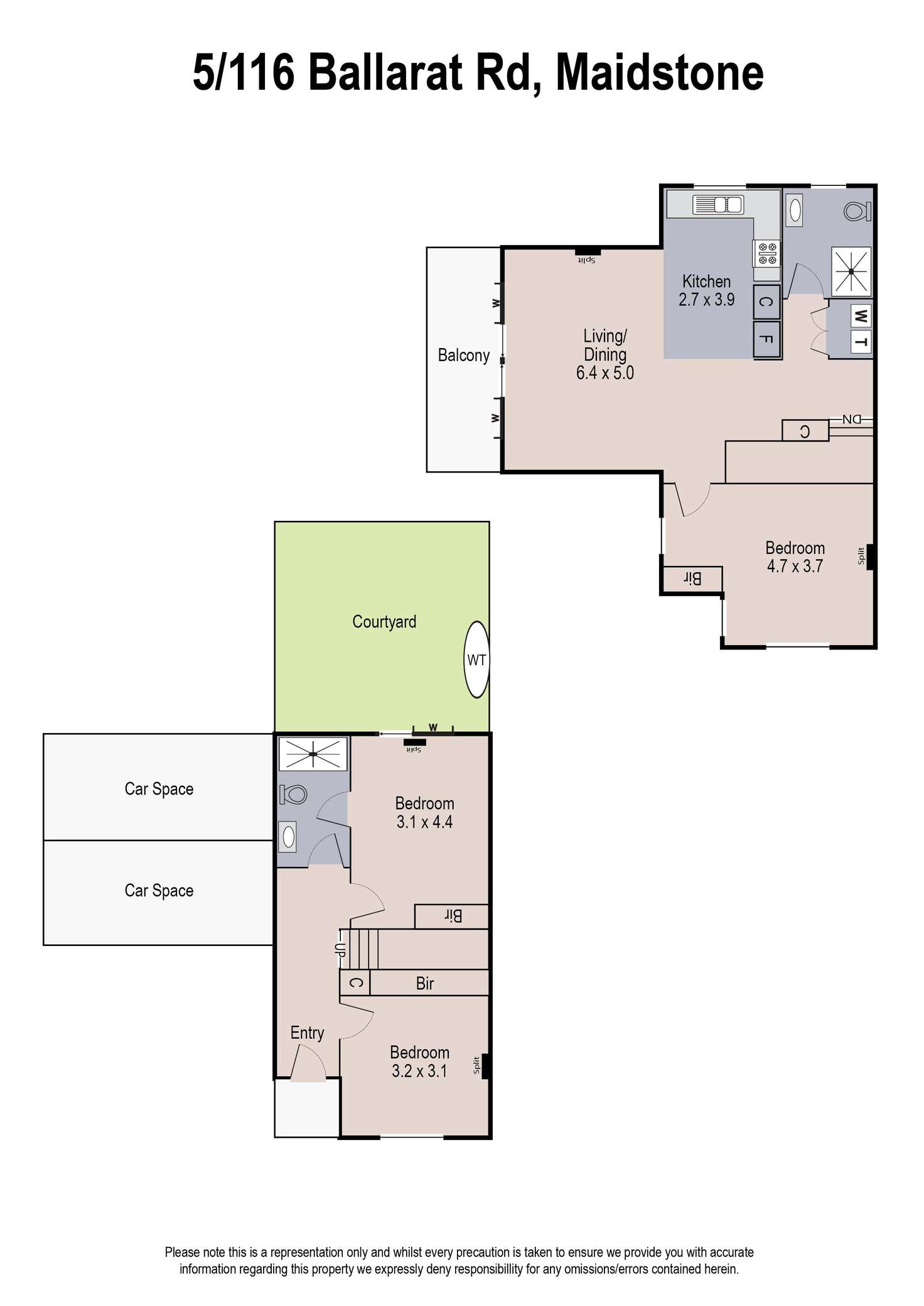 Floorplan of Homely townhouse listing, 5/116 Ballarat Road, Maidstone VIC 3012