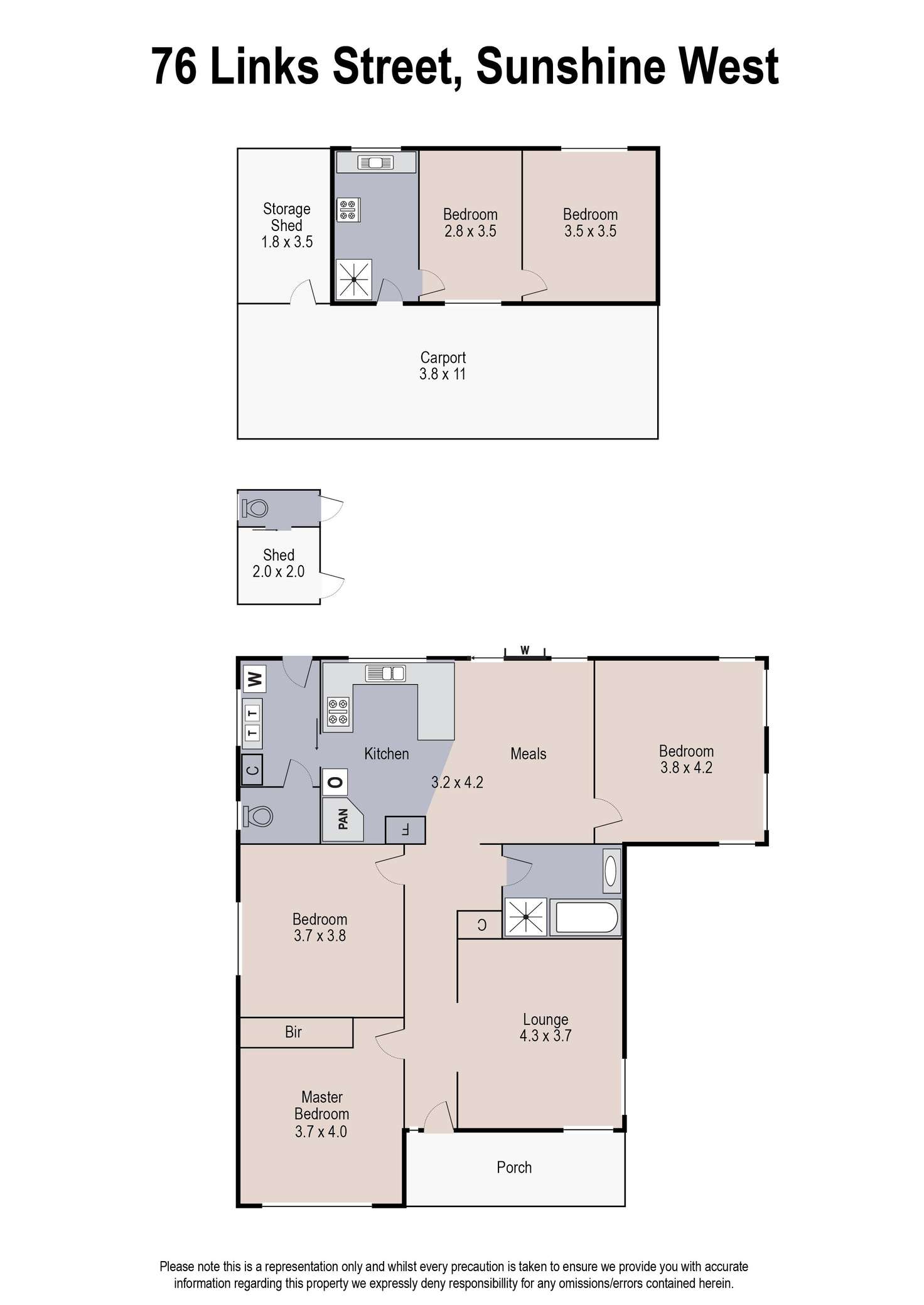 Floorplan of Homely house listing, 76 Links Street, Sunshine West VIC 3020
