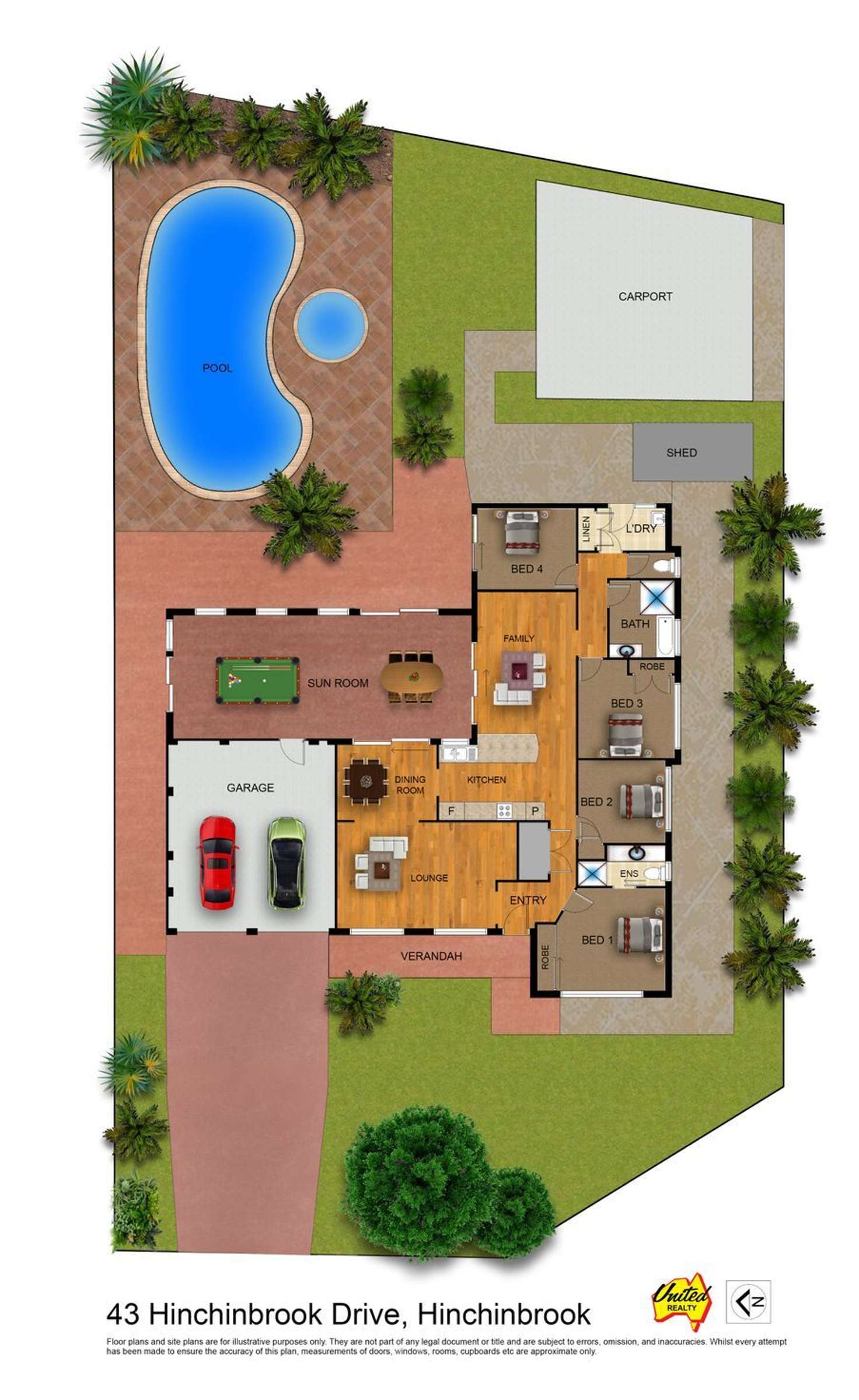 Floorplan of Homely house listing, 43 Hinchinbrook Drive, Hinchinbrook NSW 2168