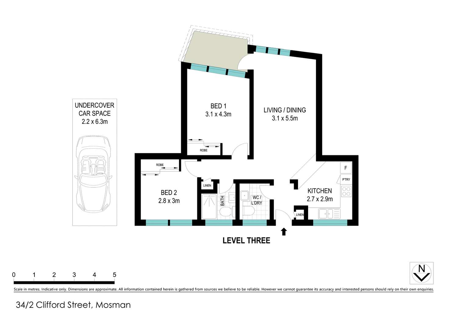 Floorplan of Homely apartment listing, 34/2 Clifford Street, Mosman NSW 2088