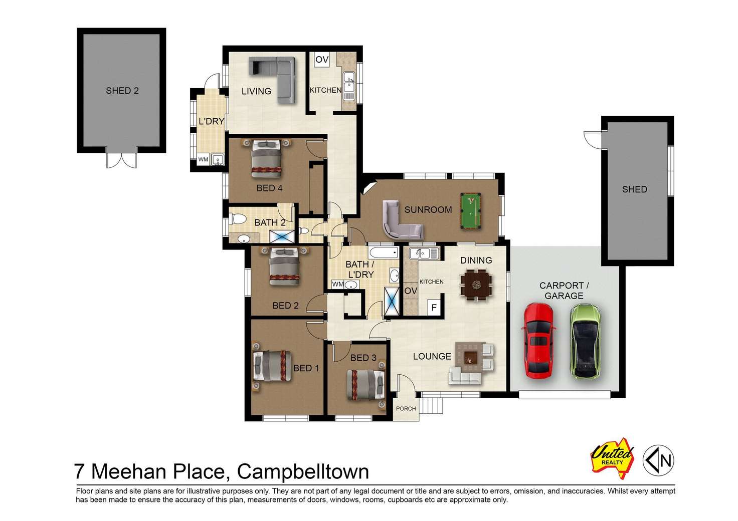 Floorplan of Homely house listing, 7 Meehan Place, Campbelltown NSW 2560