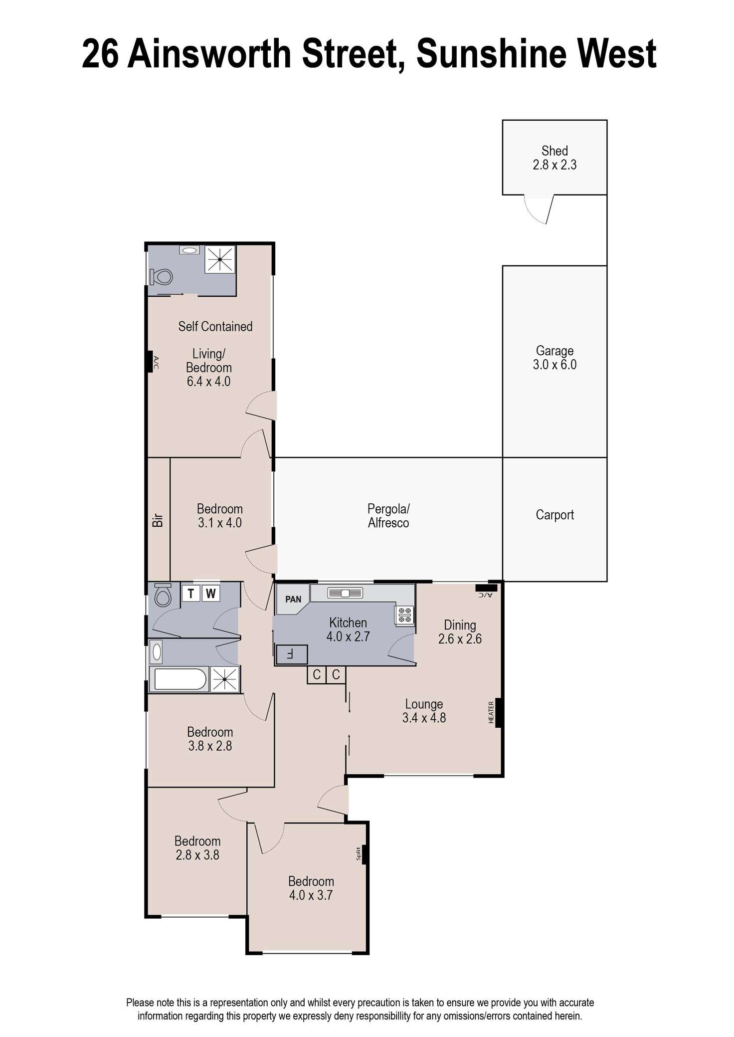 Floorplan of Homely house listing, 26 Ainsworth Street, Sunshine West VIC 3020