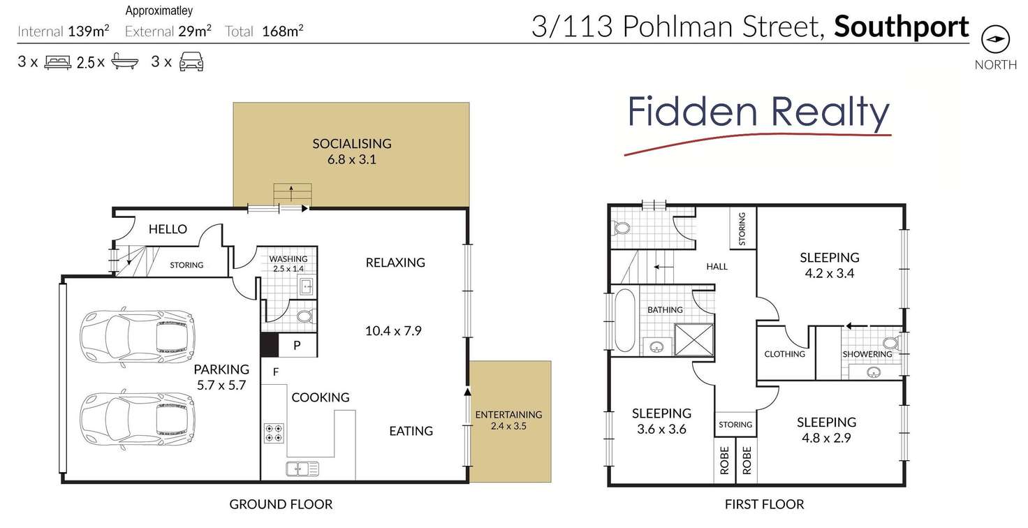 Floorplan of Homely townhouse listing, 3/113 Pohlman Street, Southport QLD 4215