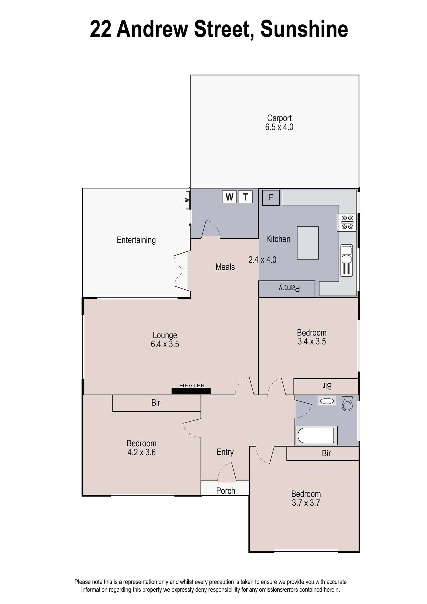 Floorplan of Homely house listing, 22 Andrew Street, Sunshine VIC 3020