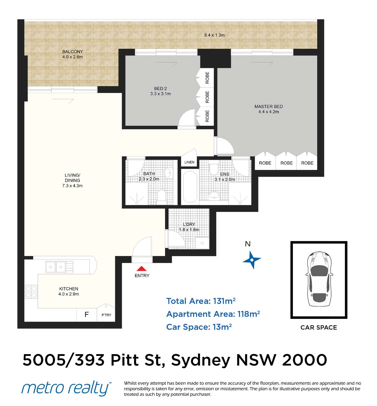 Floorplan of Homely apartment listing, 5005/393 Pitt Street, Sydney NSW 2000