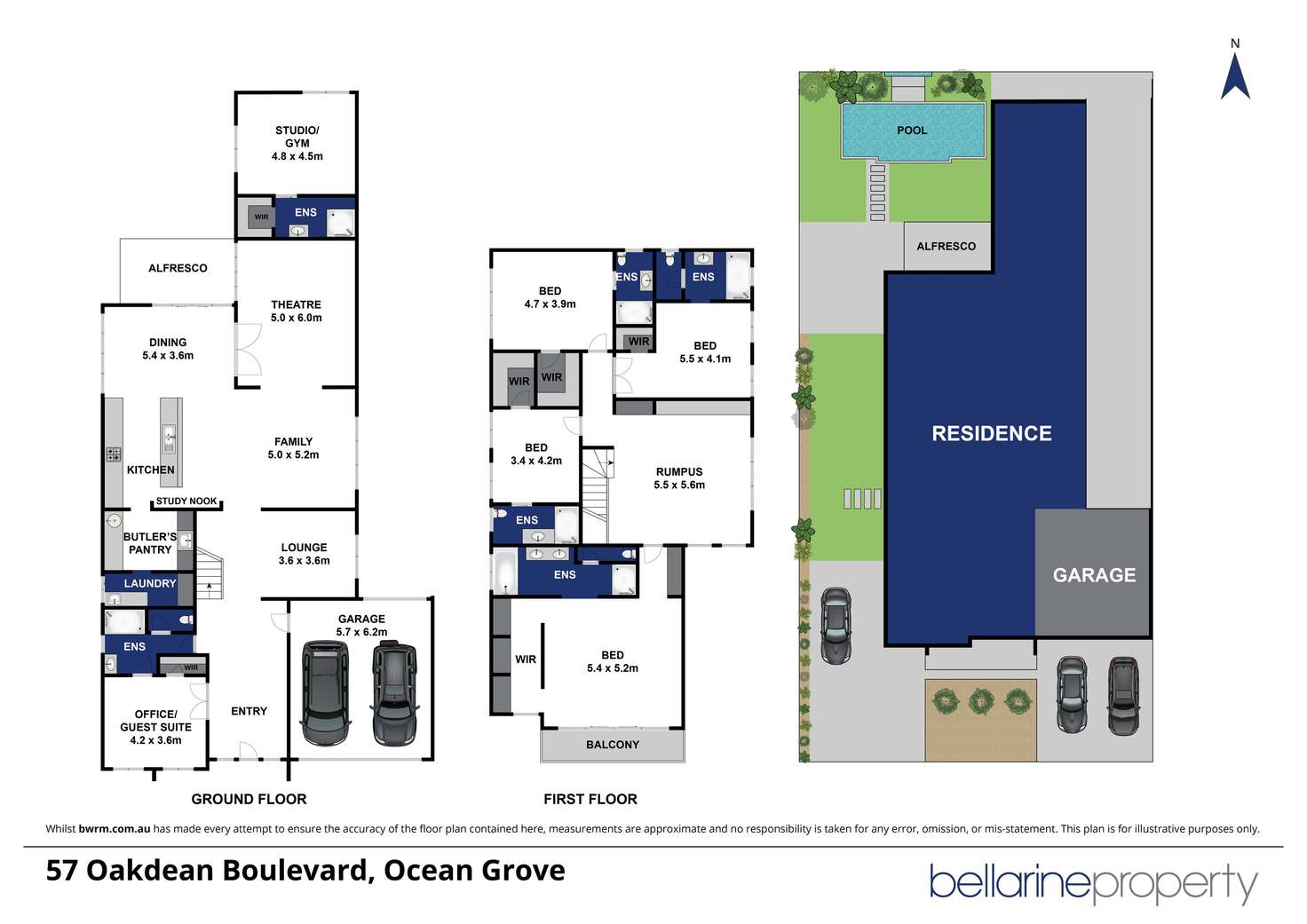 Floorplan of Homely house listing, 57 Oakdean Boulevard, Ocean Grove VIC 3226