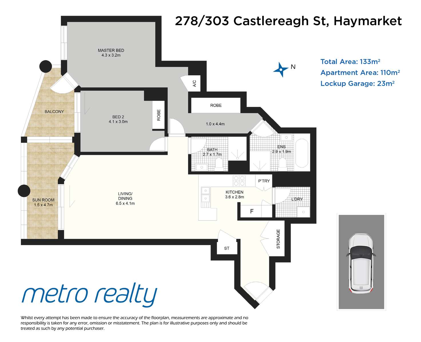 Floorplan of Homely apartment listing, 278/303 Castlereagh St, Haymarket NSW 2000