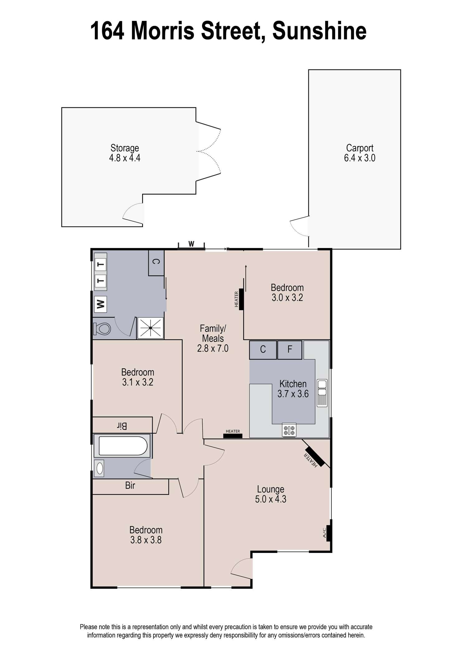 Floorplan of Homely house listing, 164 Morris Street, Sunshine VIC 3020