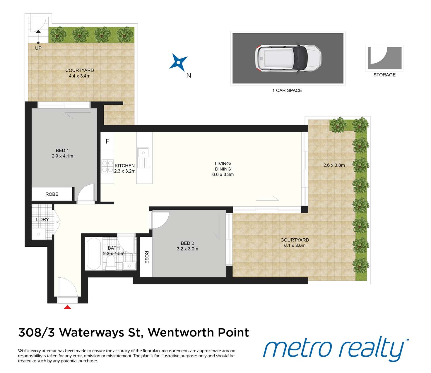 Floorplan of Homely apartment listing, 308/3 Waterways Street, Wentworth Point NSW 2127