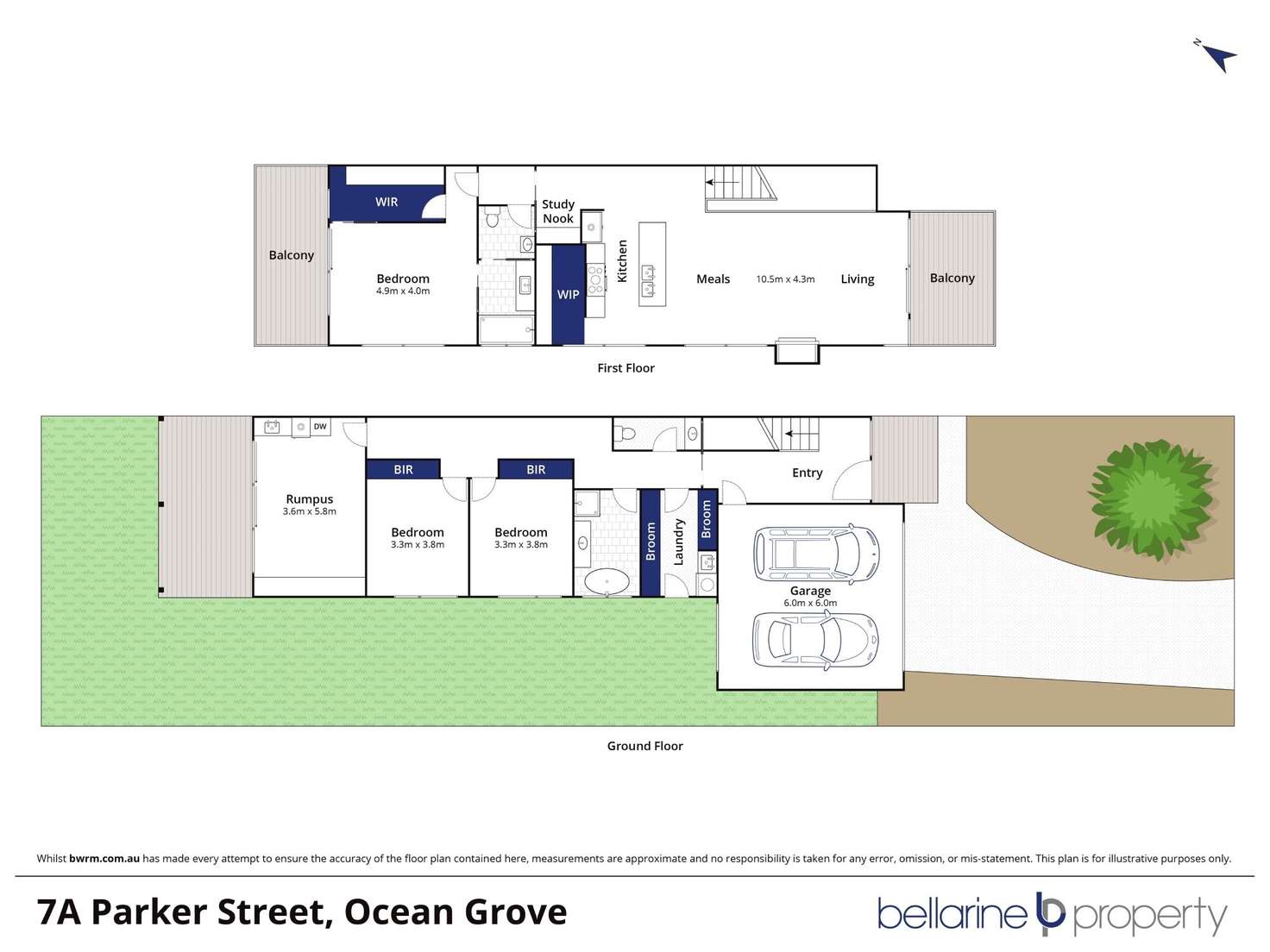 Floorplan of Homely townhouse listing, 7a Parker Street, Ocean Grove VIC 3226