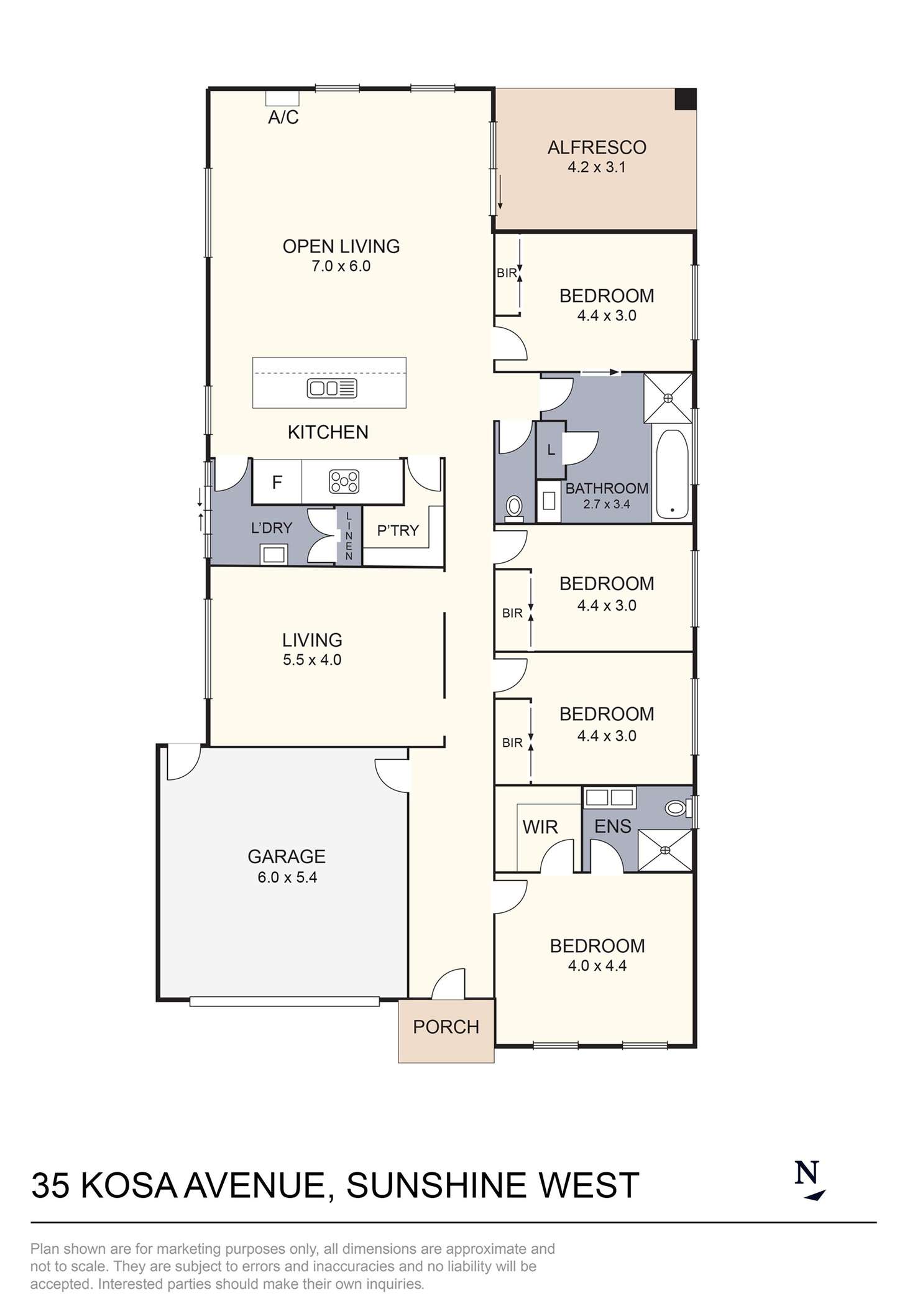 Floorplan of Homely house listing, 35 Kosa Avenue, Sunshine West VIC 3020