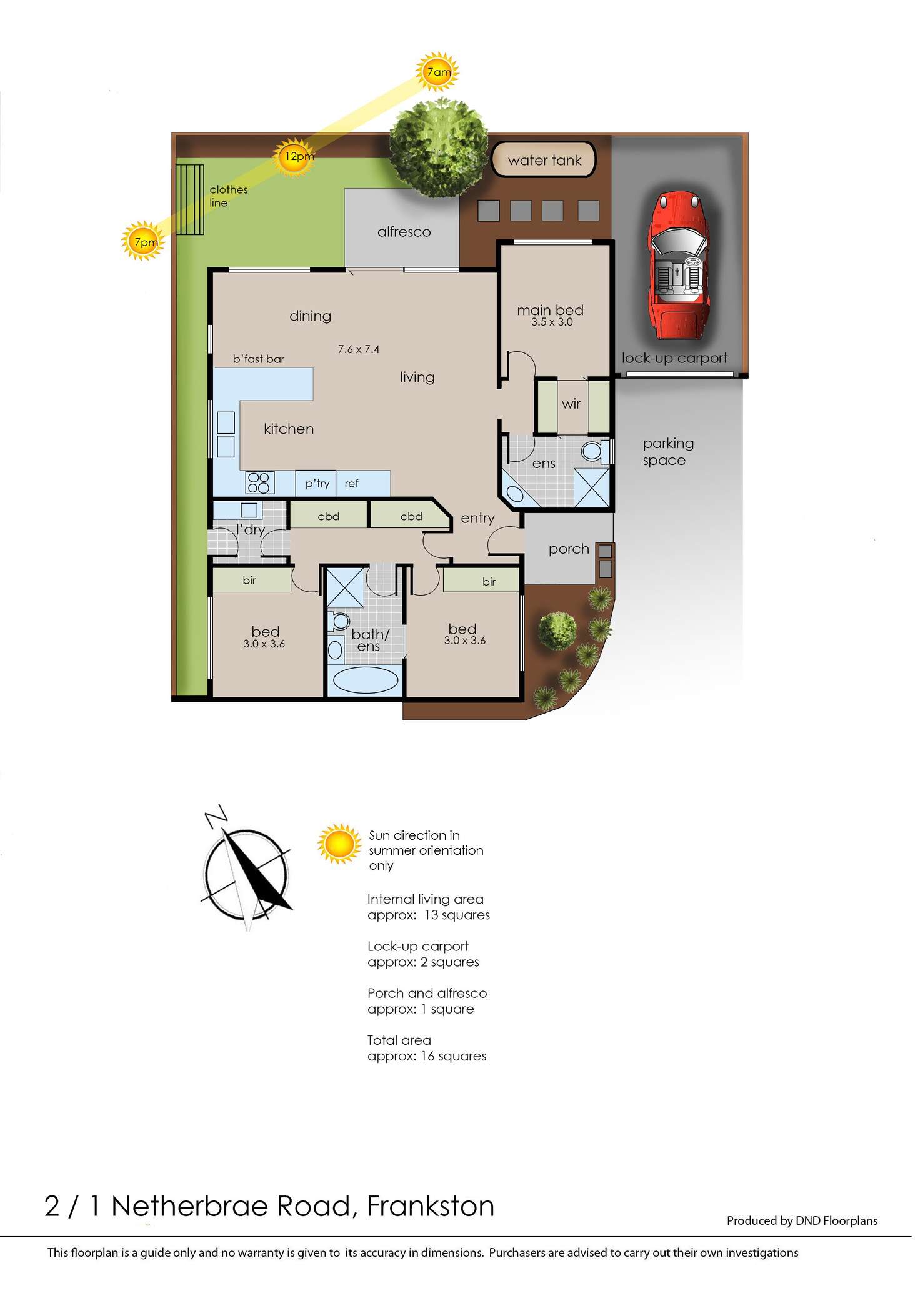 Floorplan of Homely unit listing, 2/1 Netherbrae Road, Frankston VIC 3199