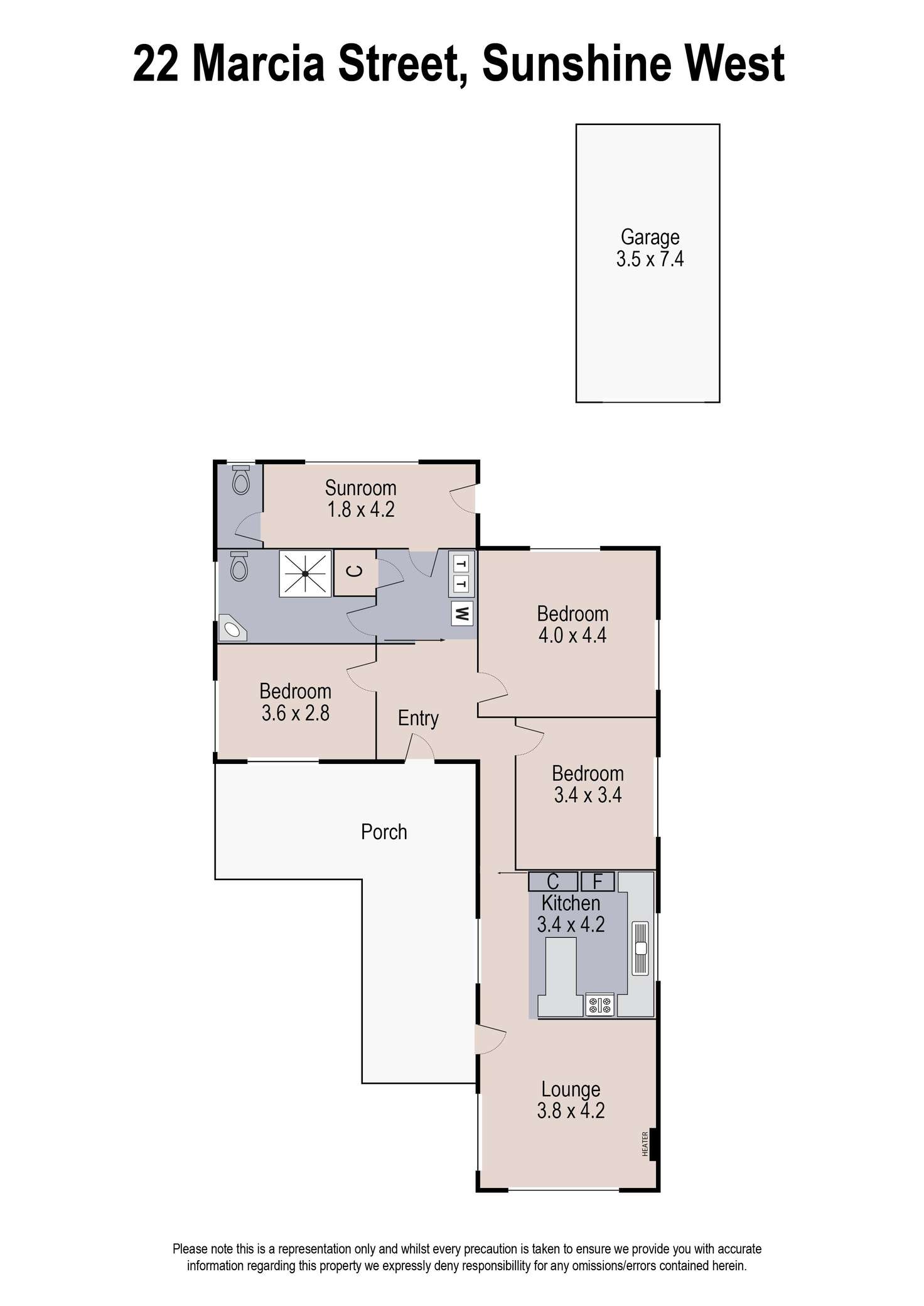 Floorplan of Homely house listing, 22 Marcia Street, Sunshine West VIC 3020