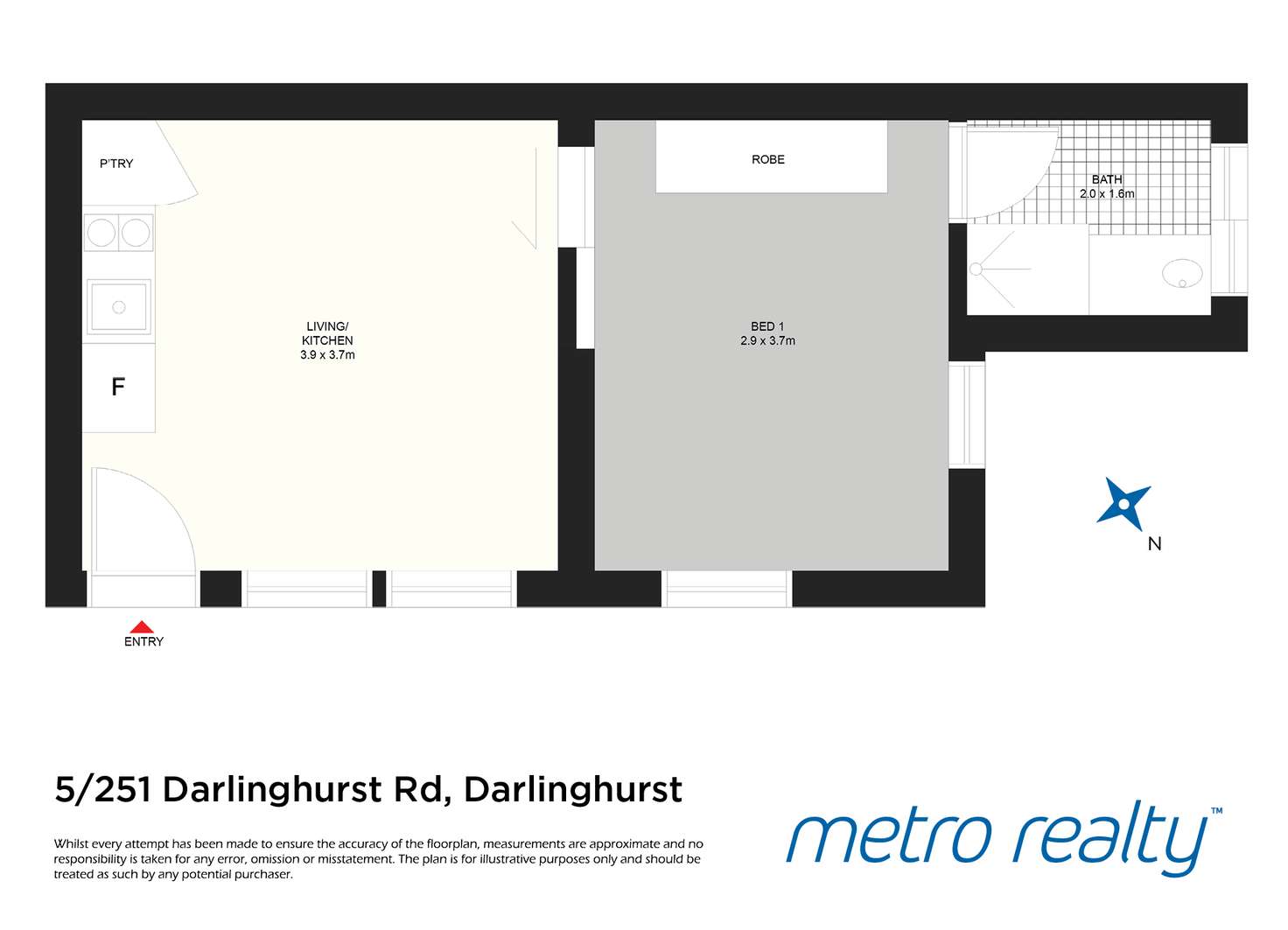 Floorplan of Homely apartment listing, 5/251-255 Darlinghurst Road, Darlinghurst NSW 2010