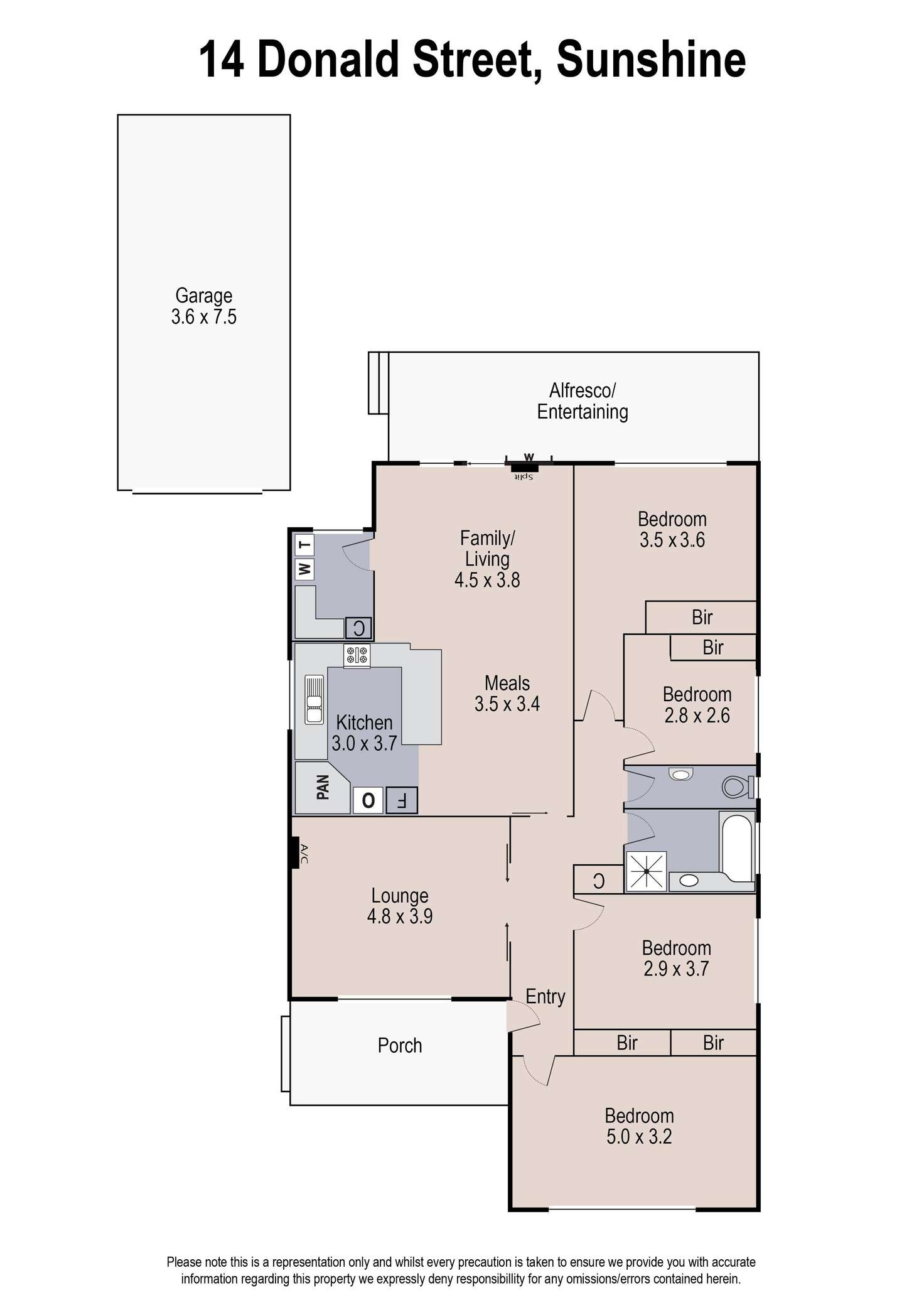 Floorplan of Homely house listing, 14 Donald Street, Sunshine VIC 3020