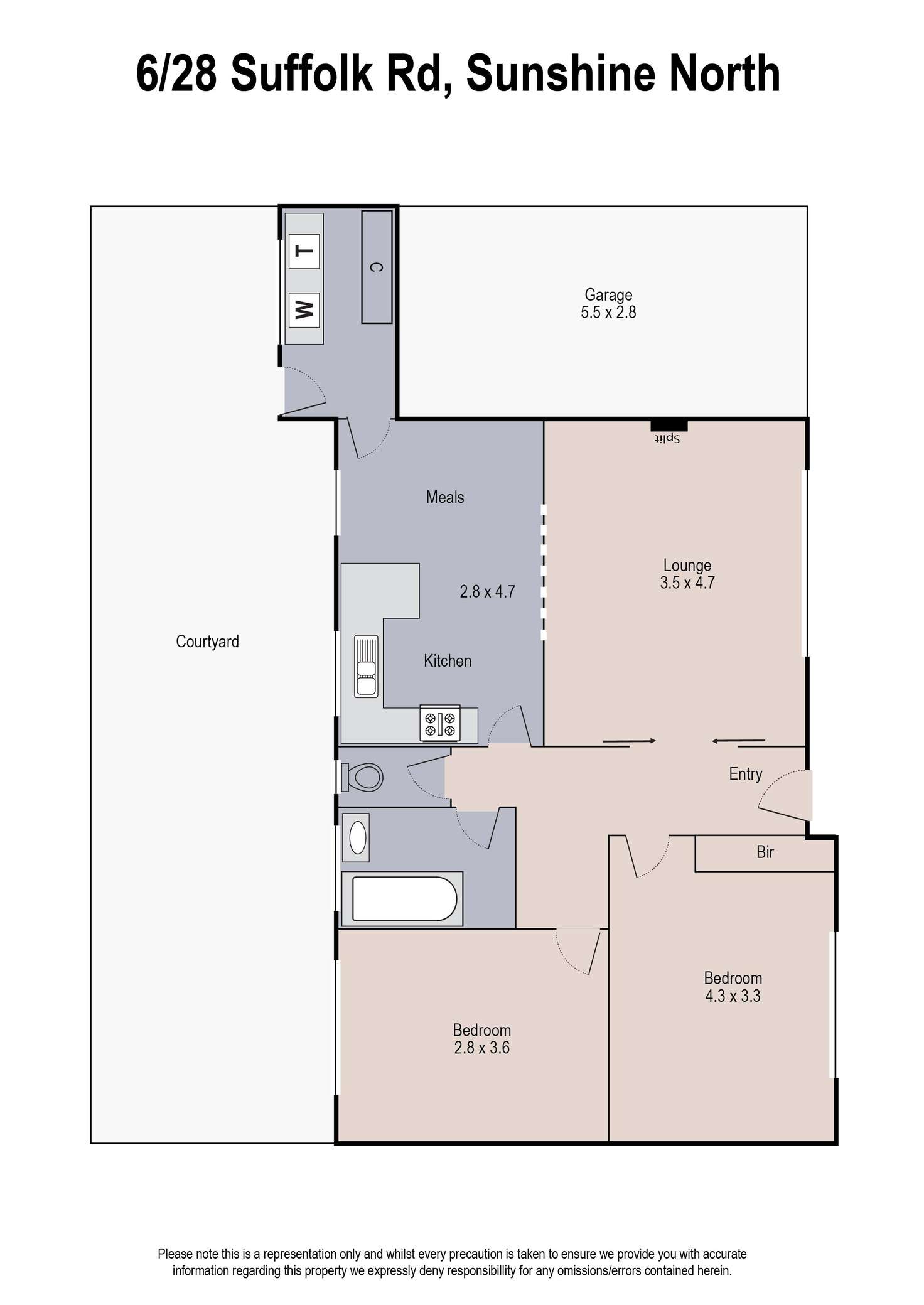 Floorplan of Homely unit listing, 6/28 Suffolk Road, Sunshine North VIC 3020