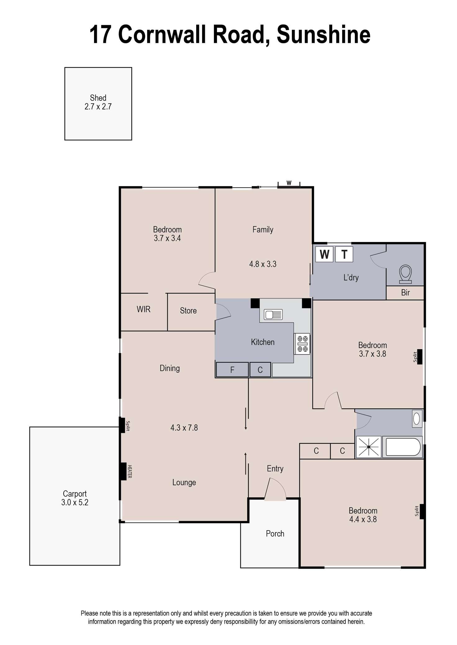 Floorplan of Homely house listing, 17 Cornwall Road, Sunshine VIC 3020