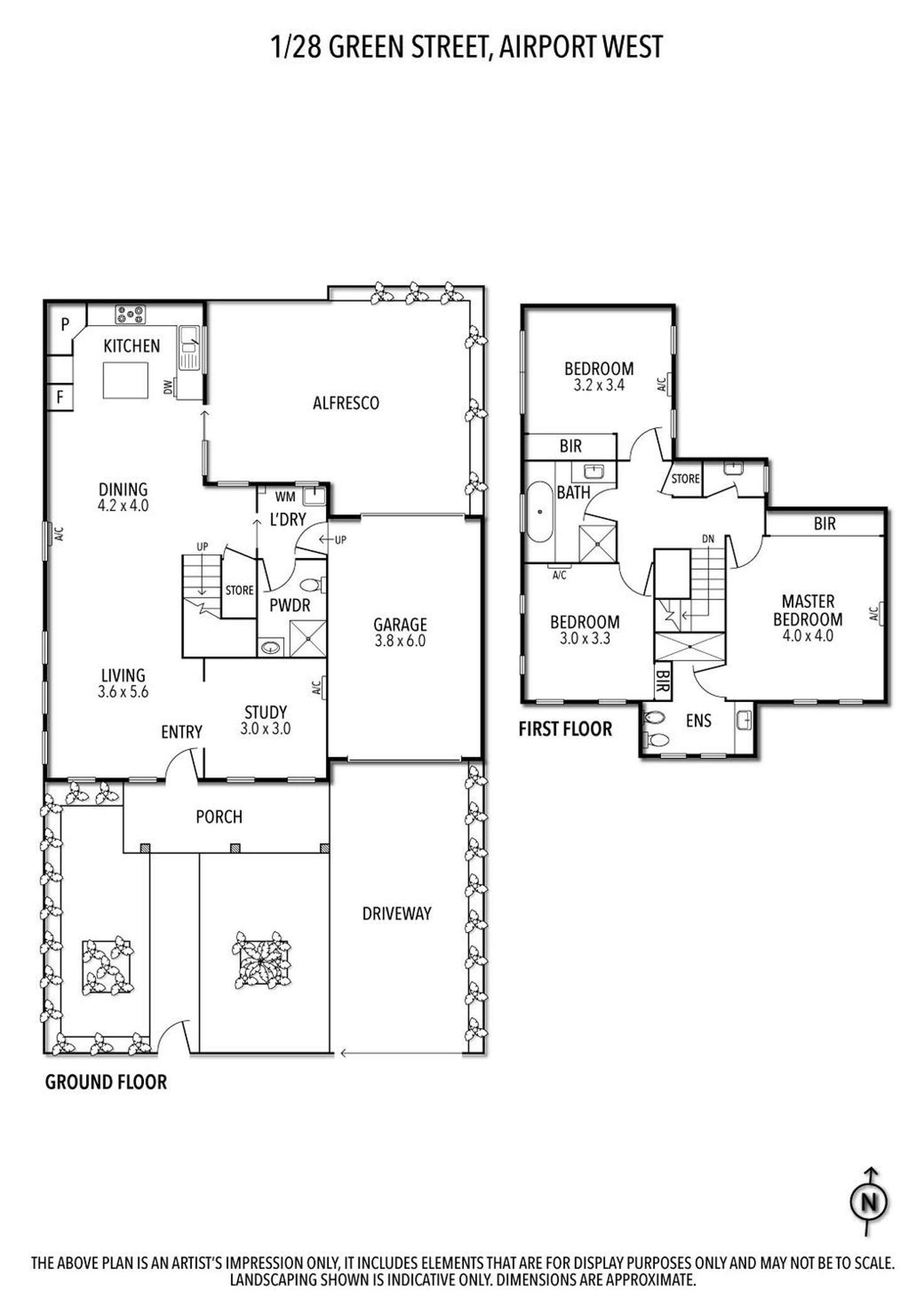 Floorplan of Homely townhouse listing, 1/28 Green Street, Airport West VIC 3042