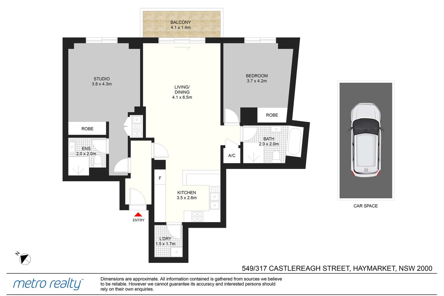 Floorplan of Homely apartment listing, 549/317 Castlereagh St, Haymarket NSW 2000