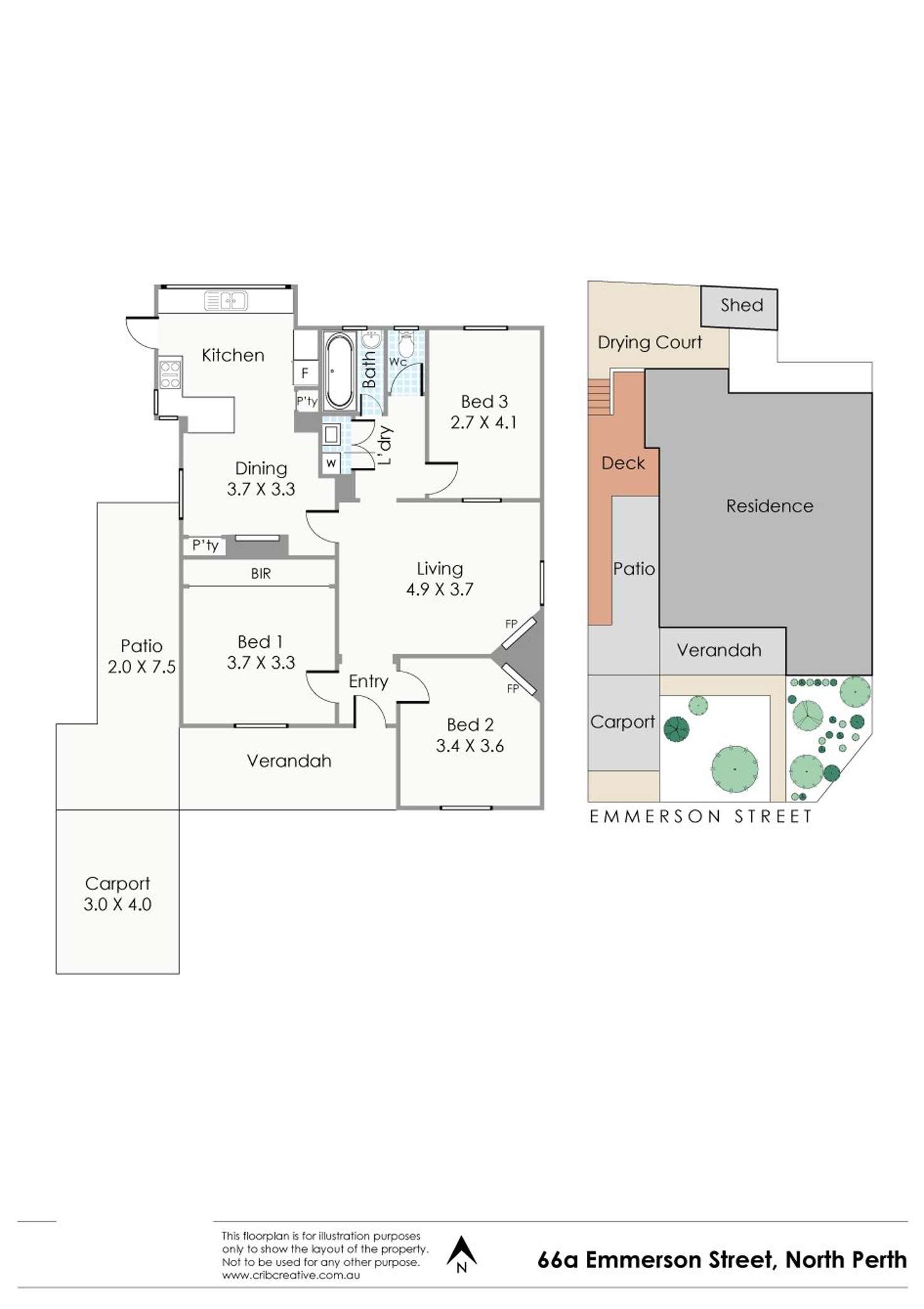 Floorplan of Homely house listing, 66A Emmerson Street, North Perth WA 6006