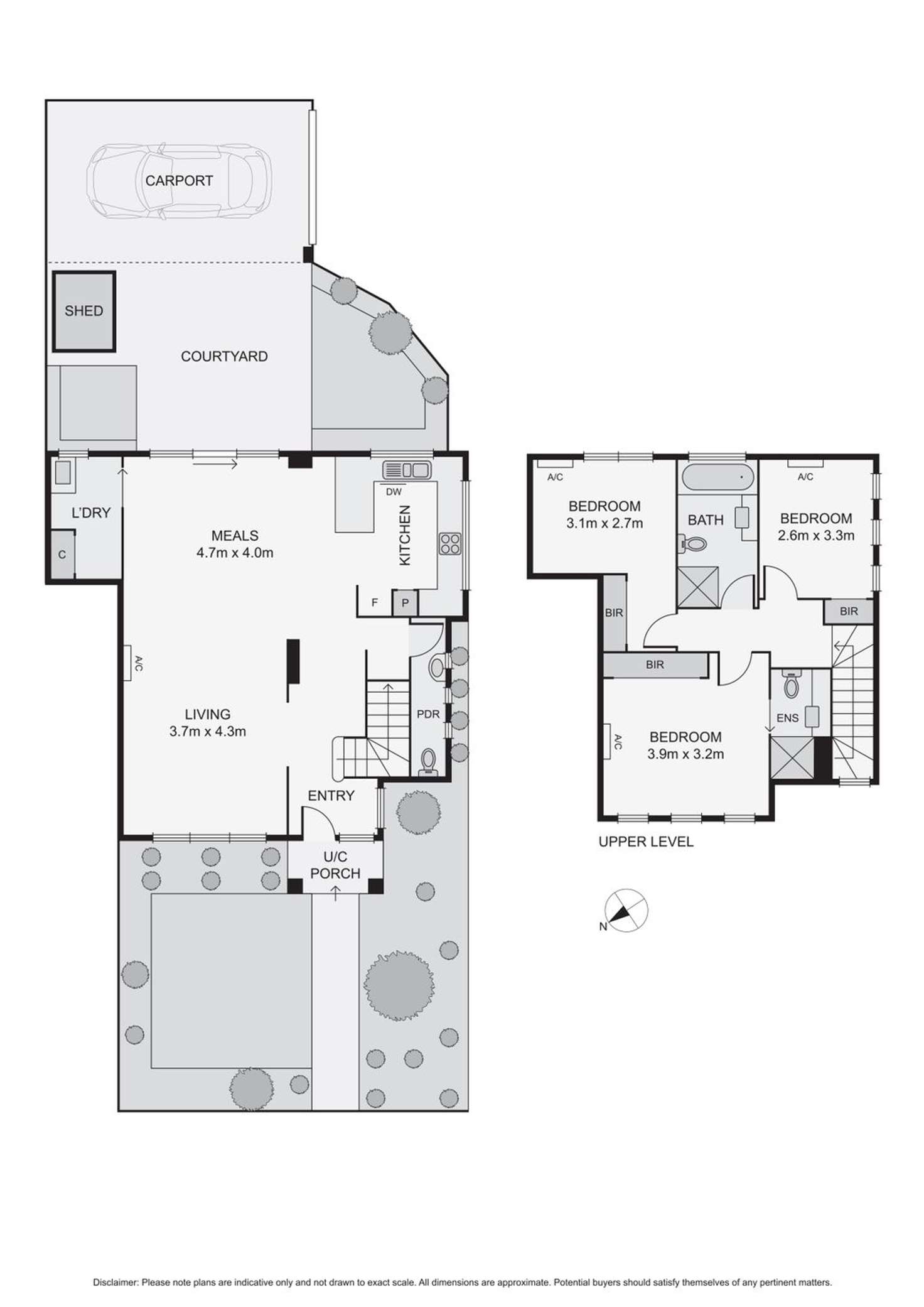 Floorplan of Homely townhouse listing, 2/88A Cooper Street, Essendon VIC 3040