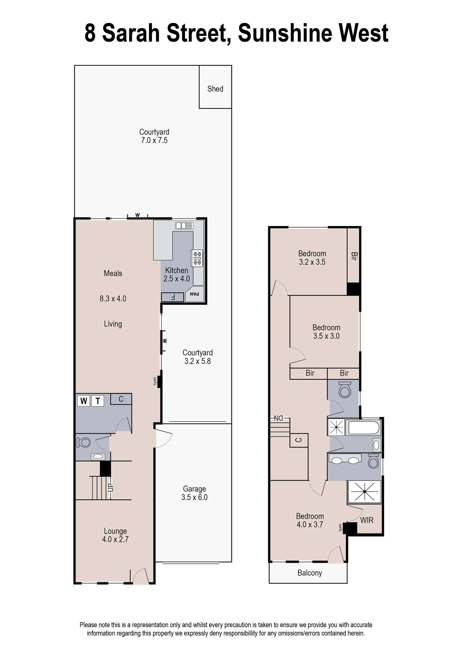 Floorplan of Homely townhouse listing, 8 Sarah Street, Sunshine West VIC 3020