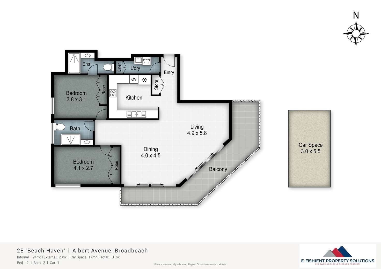 Floorplan of Homely apartment listing, 2E/1 Albert Avenue, Broadbeach QLD 4218