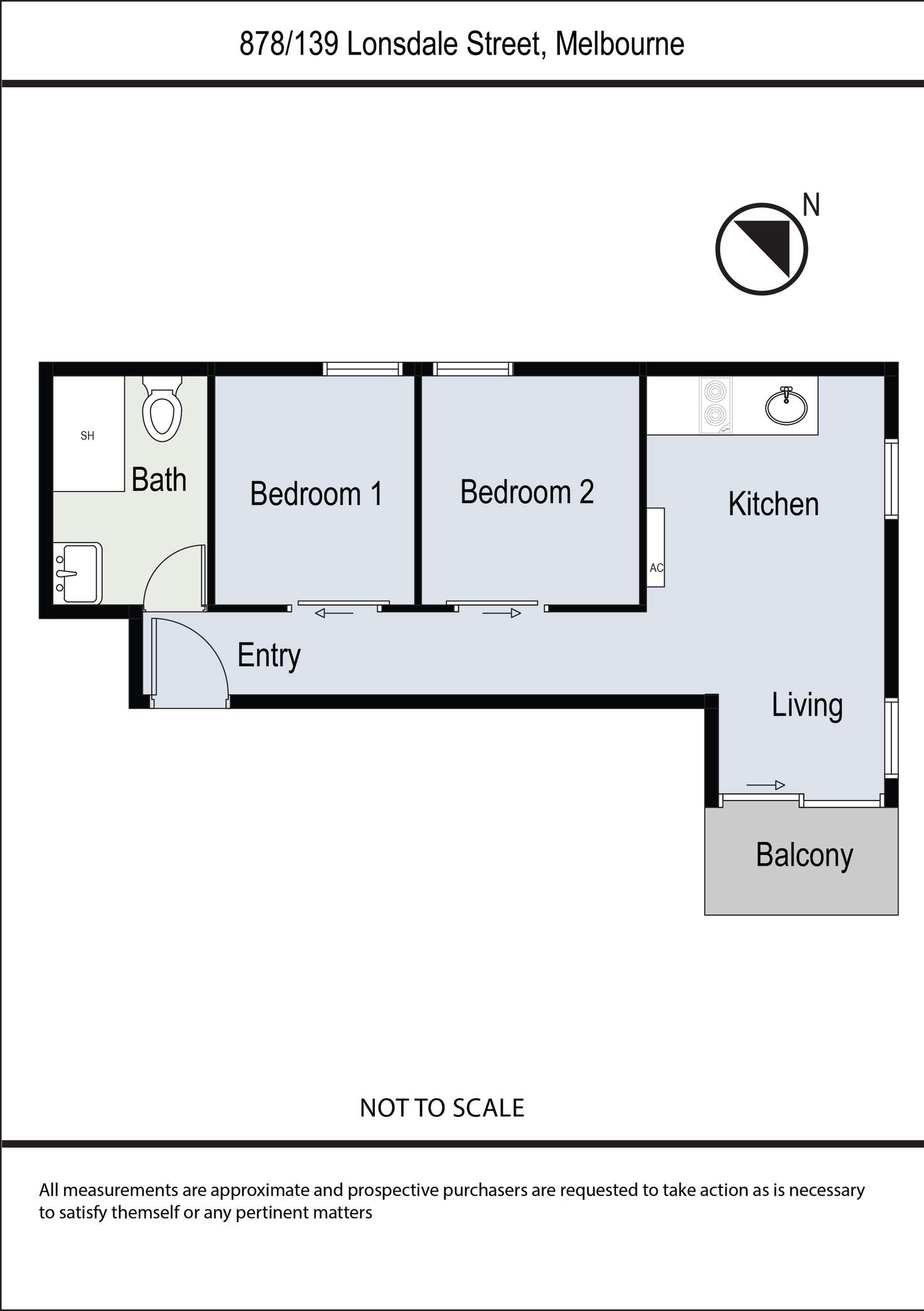 Floorplan of Homely apartment listing, 878/139 Lonsdale Street, Melbourne VIC 3000