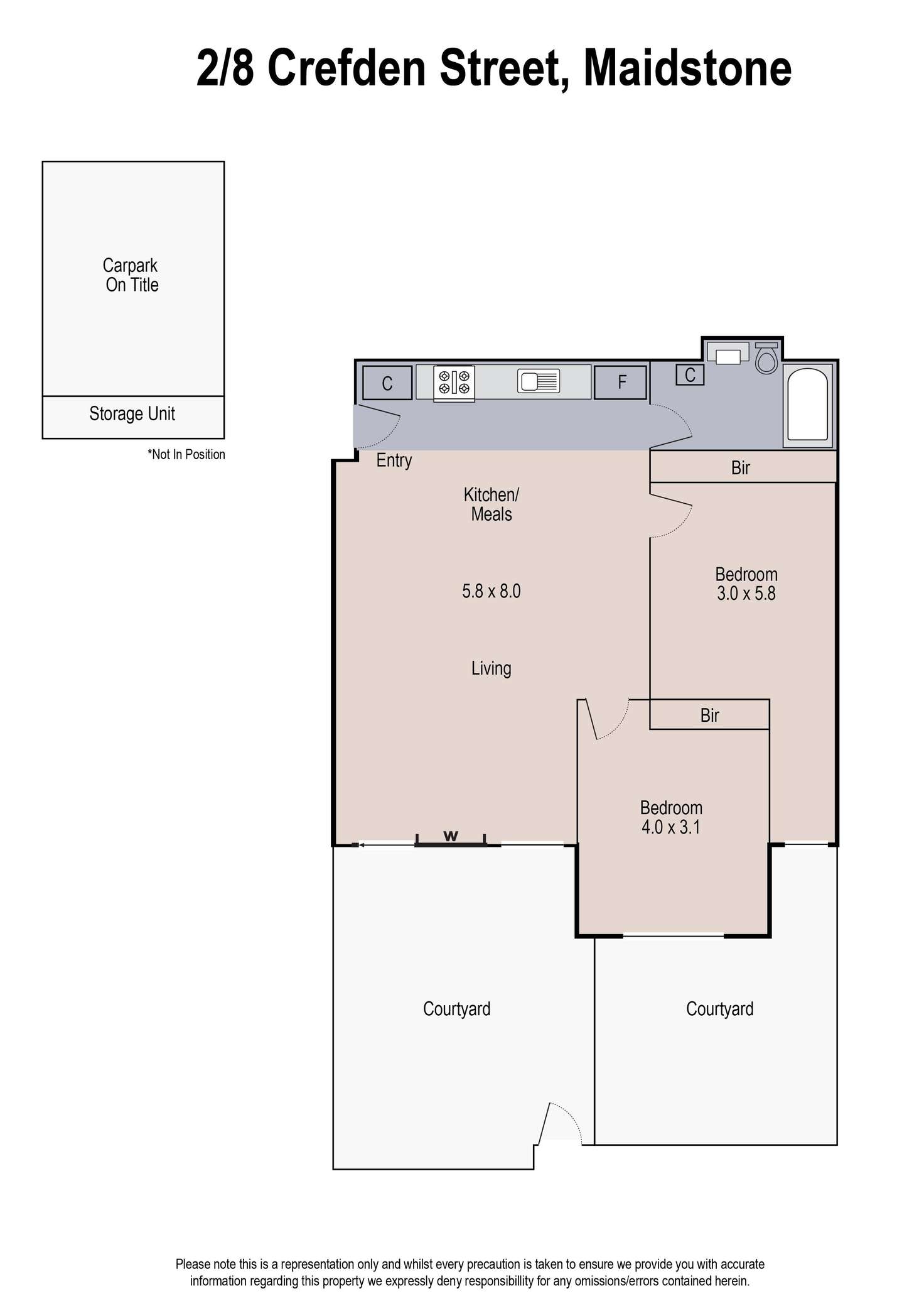 Floorplan of Homely apartment listing, 2/8 Crefden Street, Maidstone VIC 3012