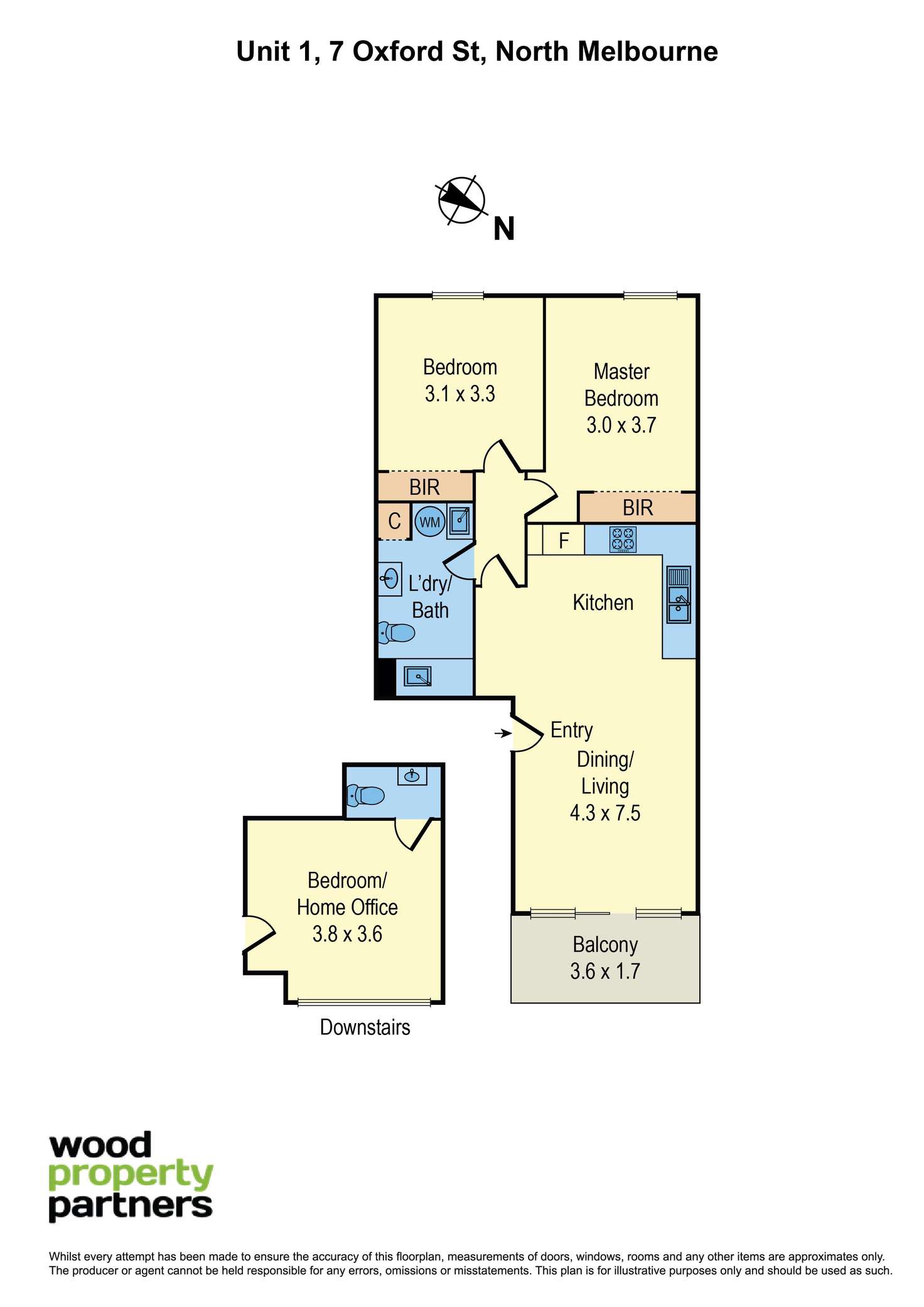 Floorplan of Homely unit listing, 1/7 Oxford Street, North Melbourne VIC 3051