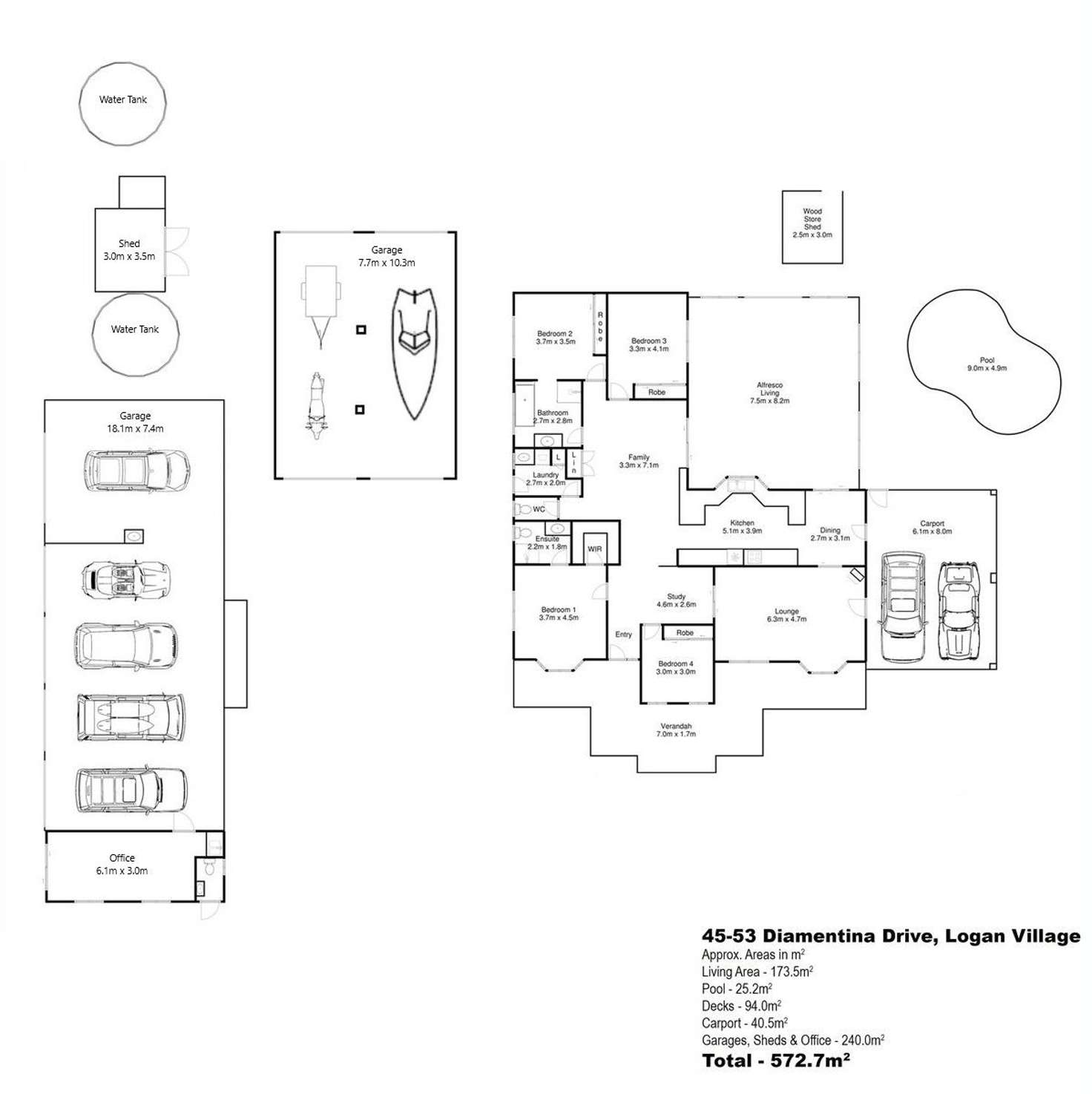 Floorplan of Homely house listing, 45-53 Diamentina Drive, Logan Village QLD 4207