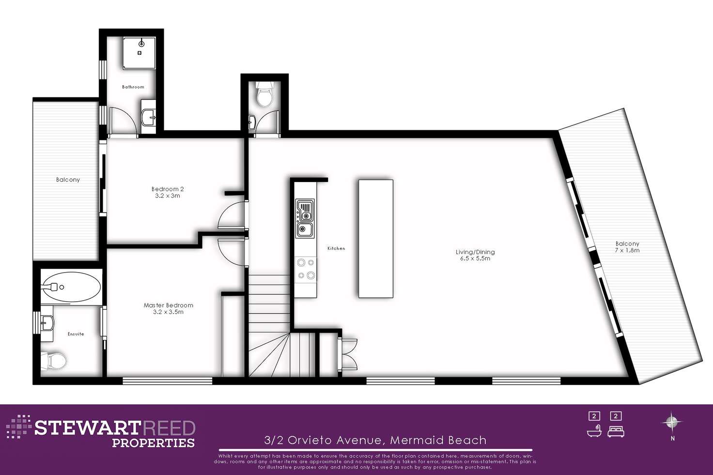 Floorplan of Homely unit listing, 3/2 Orvieto Avenue, Mermaid Waters QLD 4218