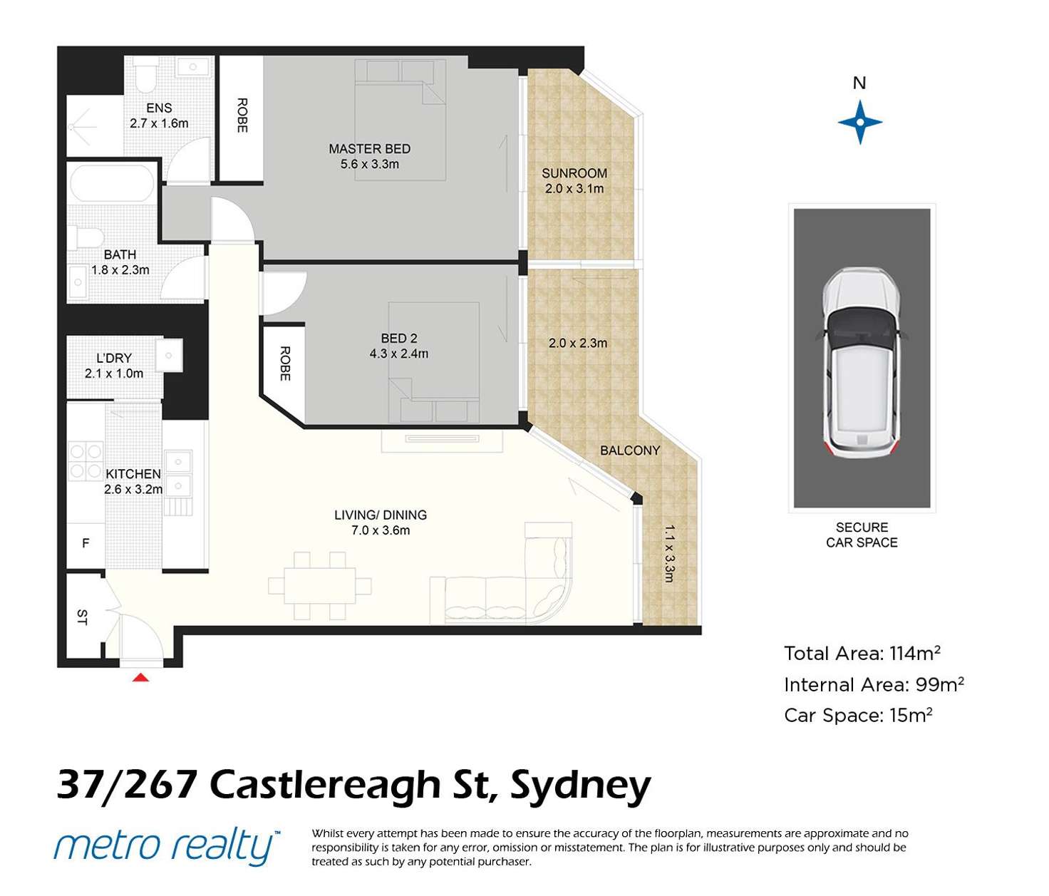 Floorplan of Homely apartment listing, 37/267-277 Castlereagh Street, Sydney NSW 2000